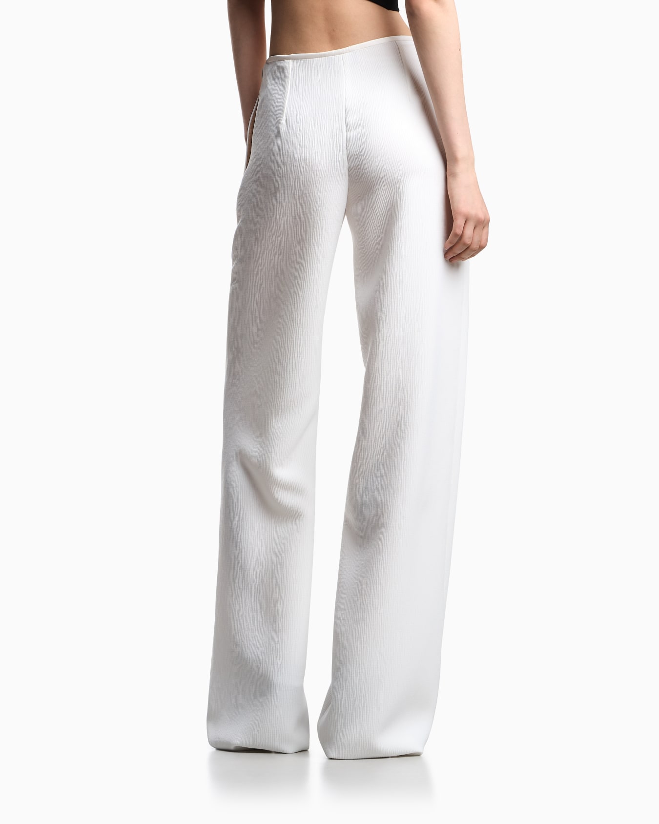 Cady crêpe effect palazzo trousers Slide 2