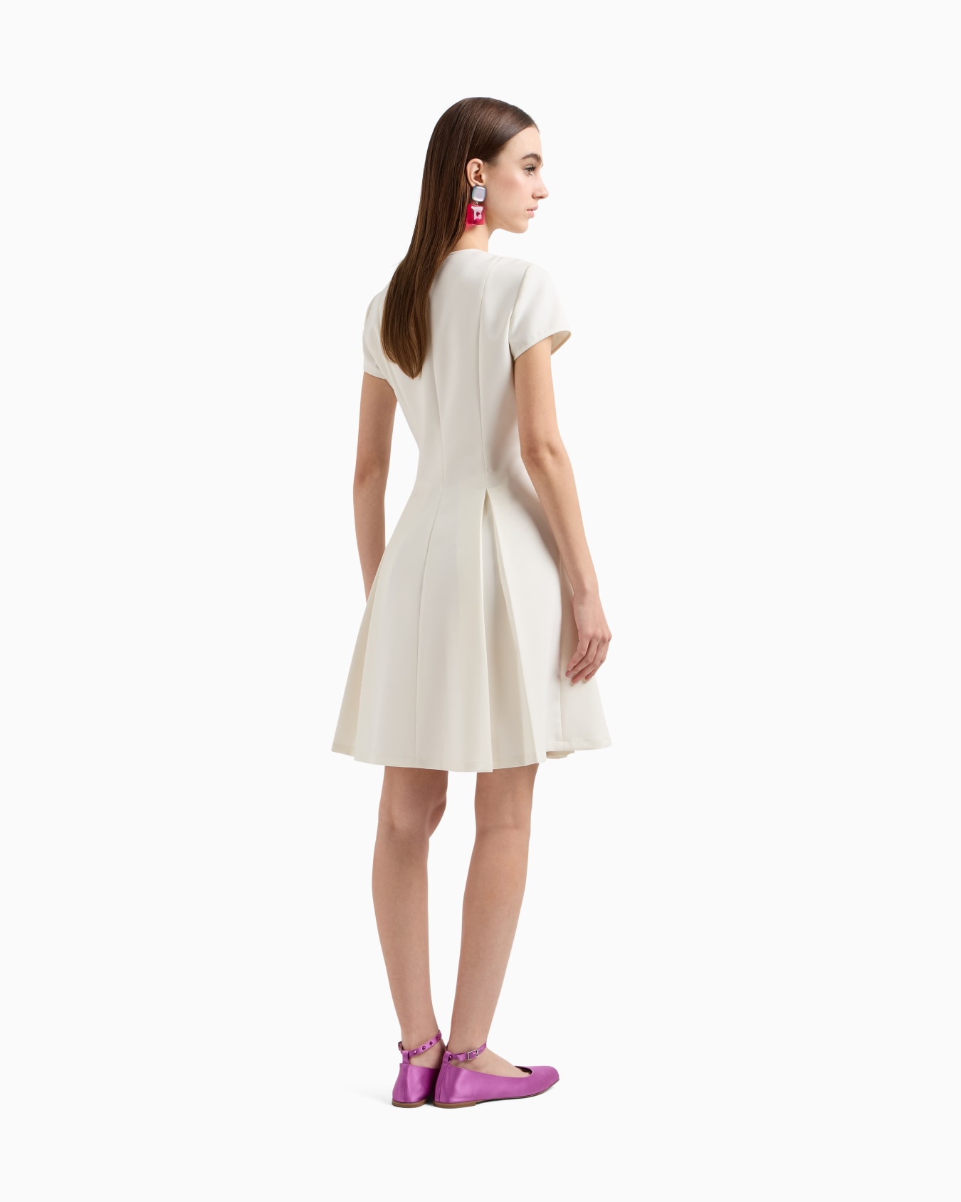 US Exclusive flared dress with godet pleats Diapositiva 2