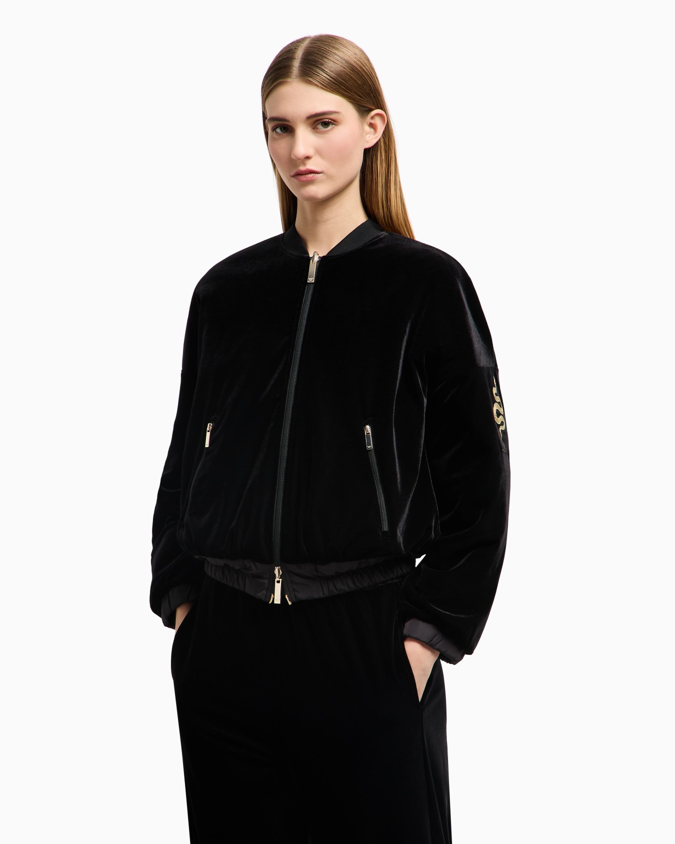 Blouson bomber réversible en chenille Diapositive 3