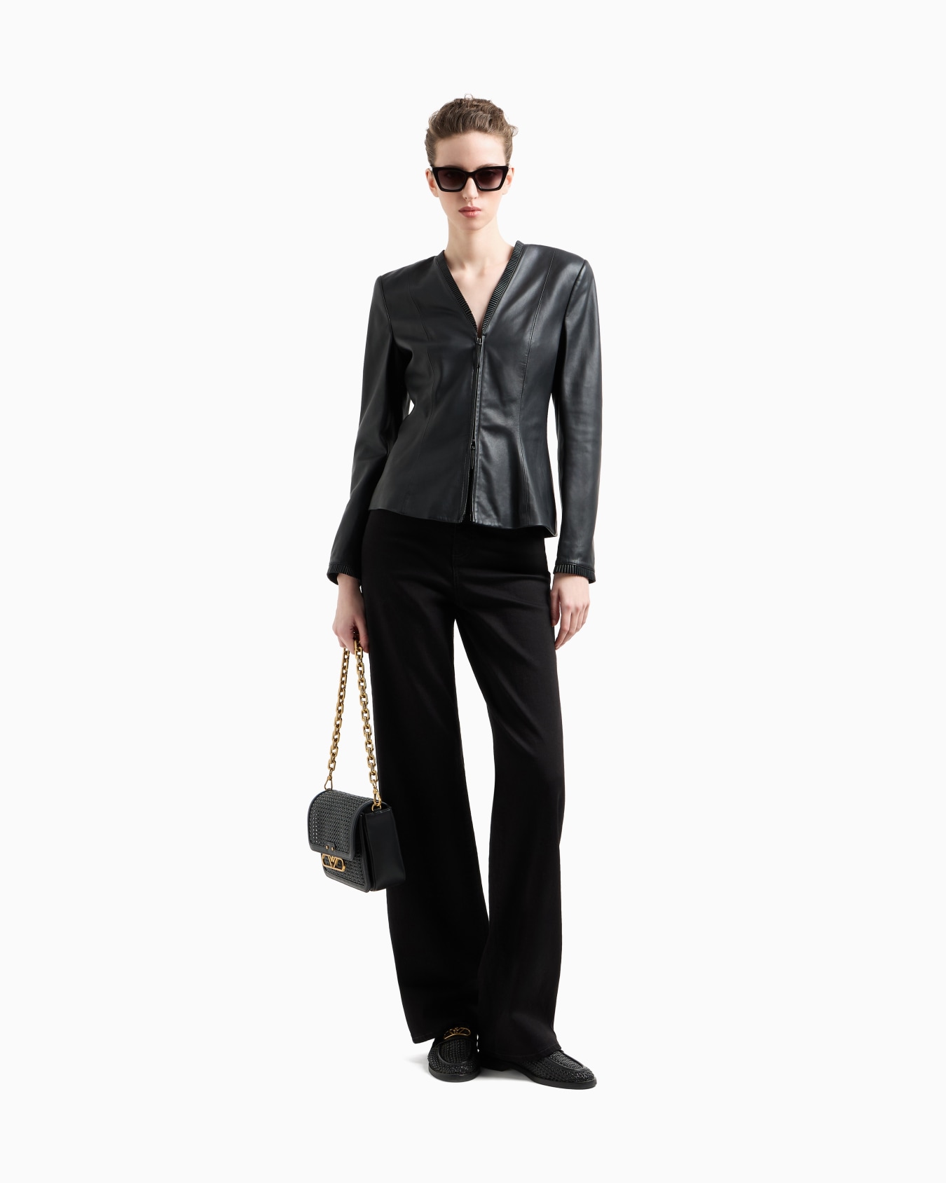 Glove-quality, lambskin nappa leather slim-fit jacket Slide 1