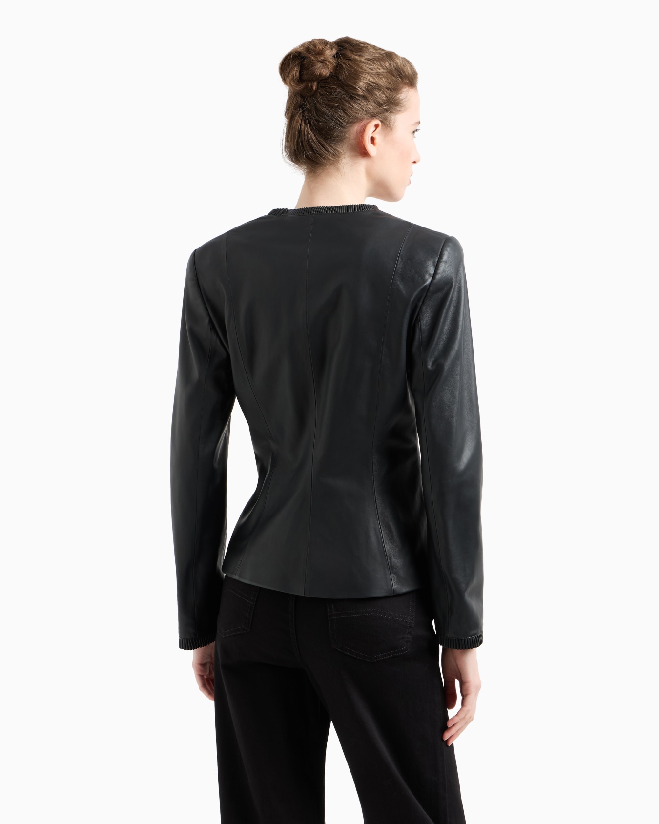 Glove-quality, lambskin nappa leather slim-fit jacket Slide 2