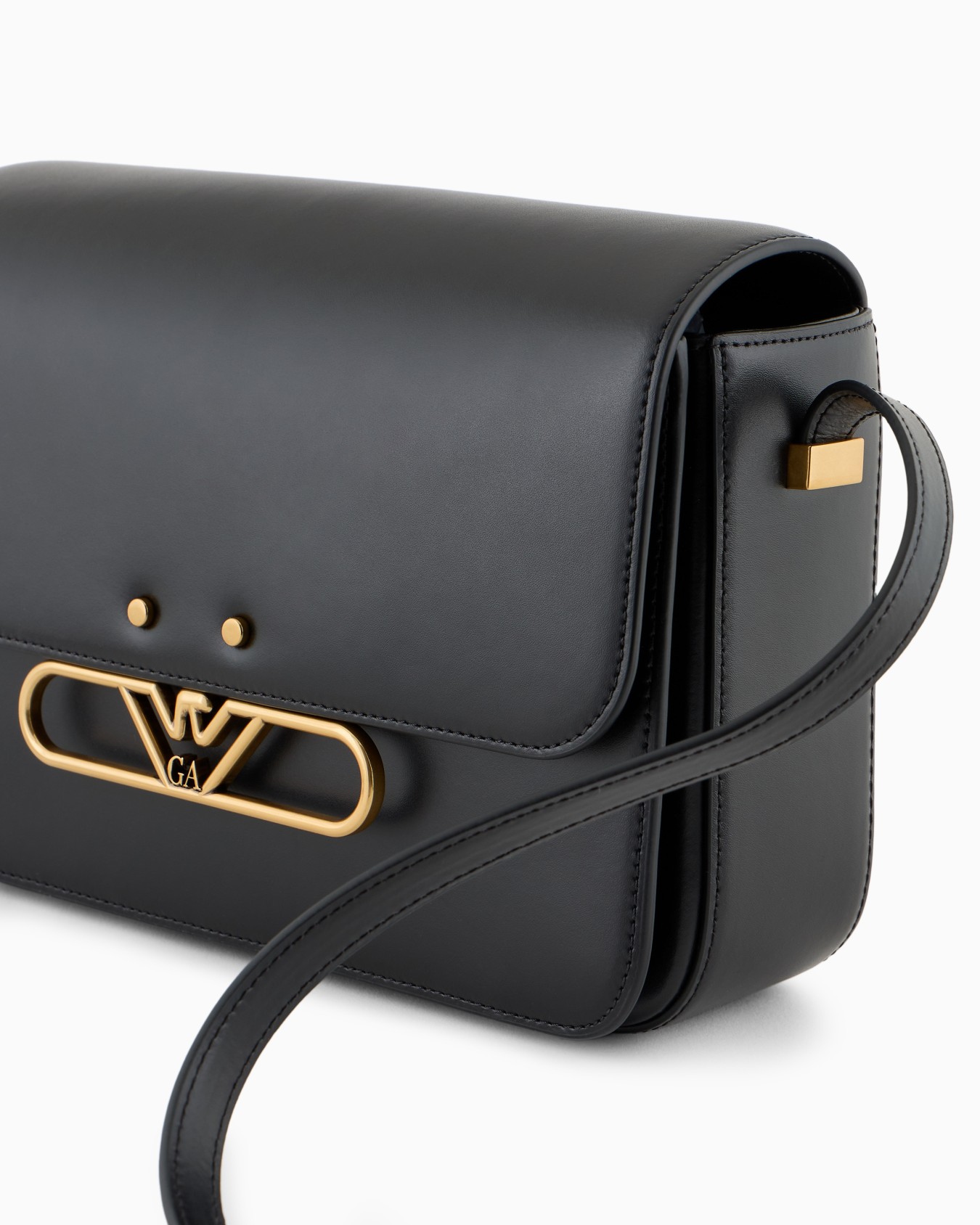Bolso de hombro de piel lisa con logotipo de águila de metal Diapositiva 4