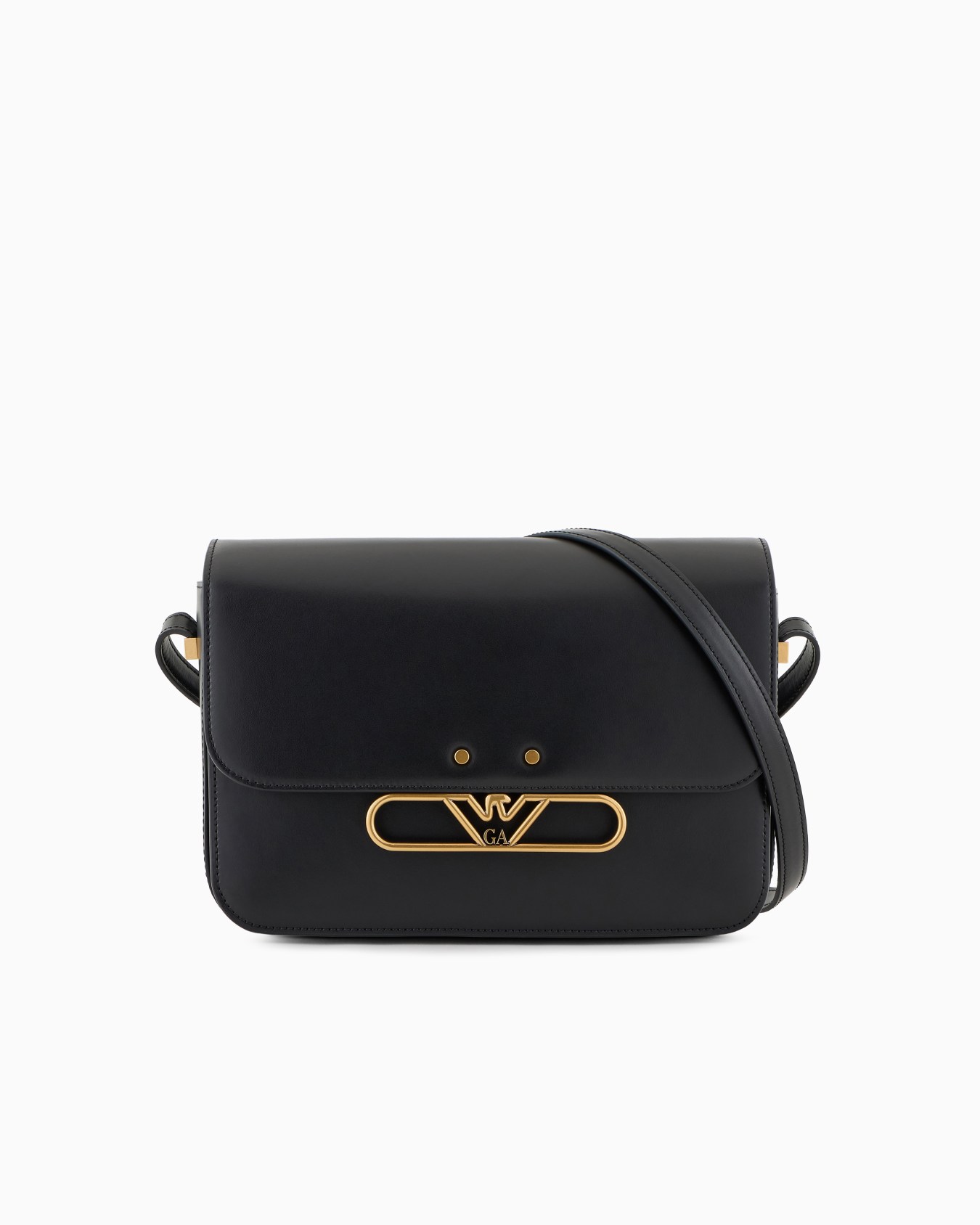Bolso de hombro de piel lisa con logotipo de águila de metal Diapositiva 0