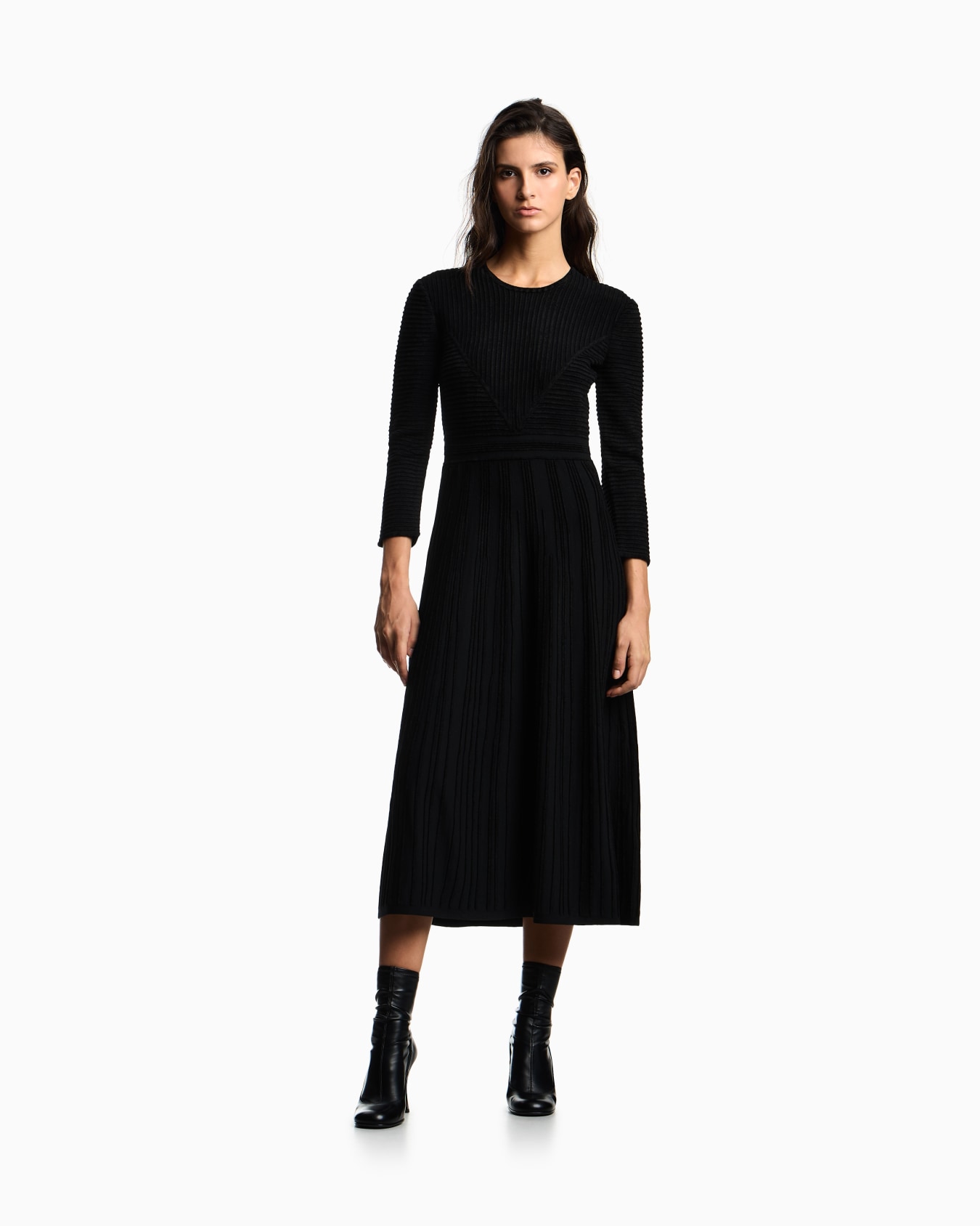 Long dress in ottoman chenille Slide 1