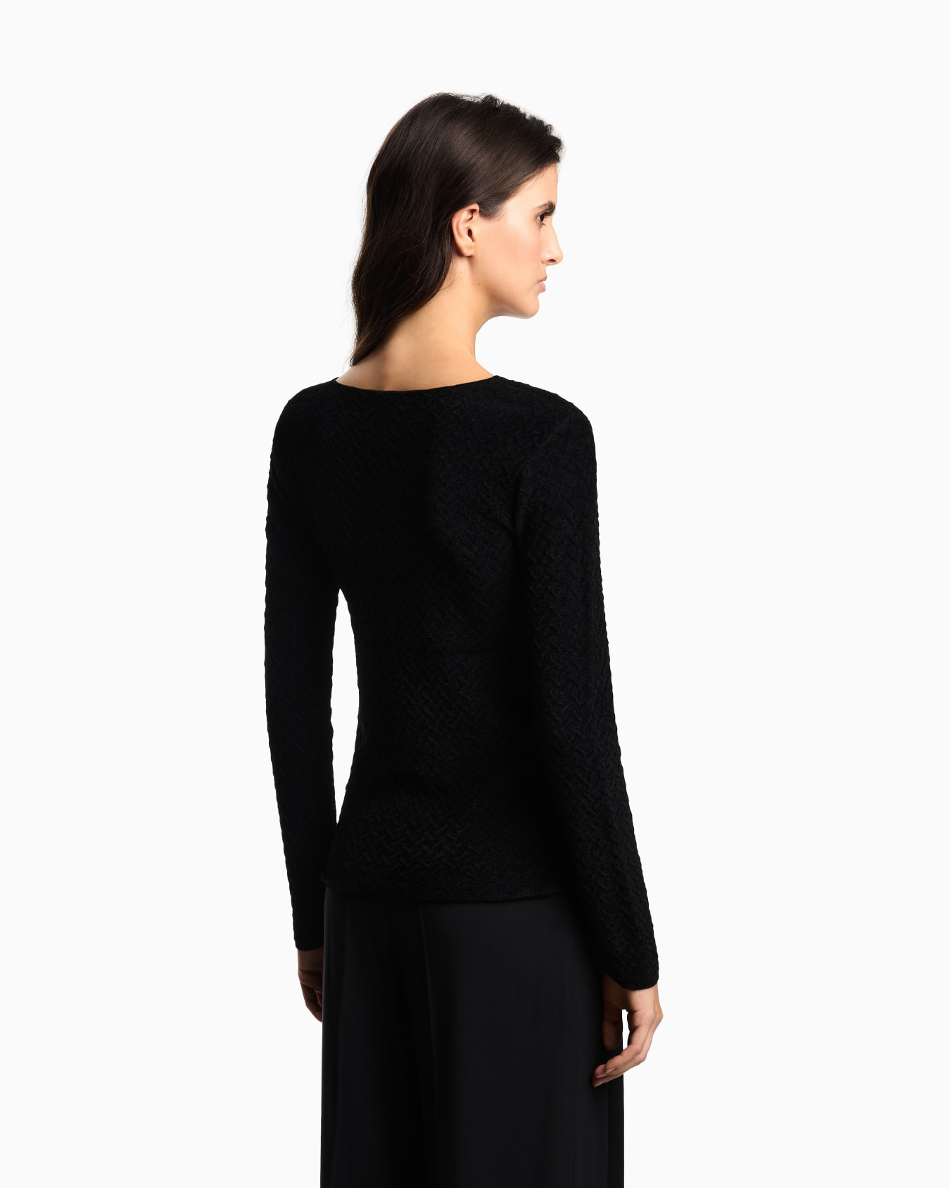 Chenille jumper with embossed irregular chevron motif Slide 2