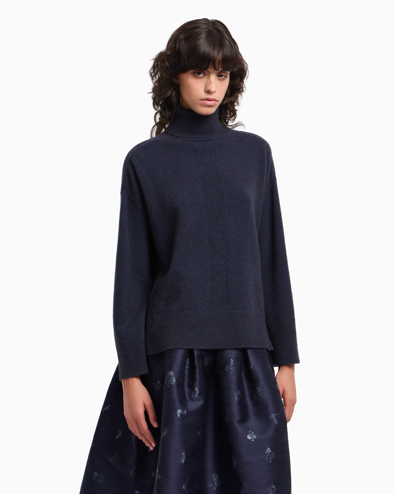  Jersey de cuello alto en mezcla de lana de yak Diapositiva 3