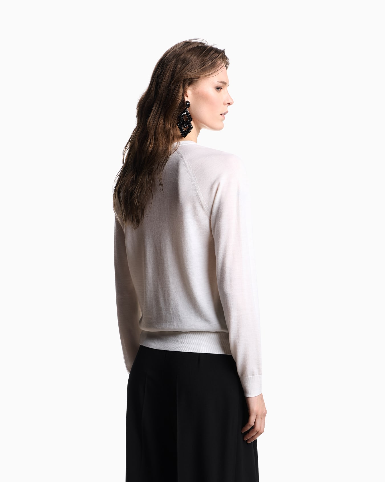 Plain-knit virgin-wool jumper with micro rhinestones Slide 2