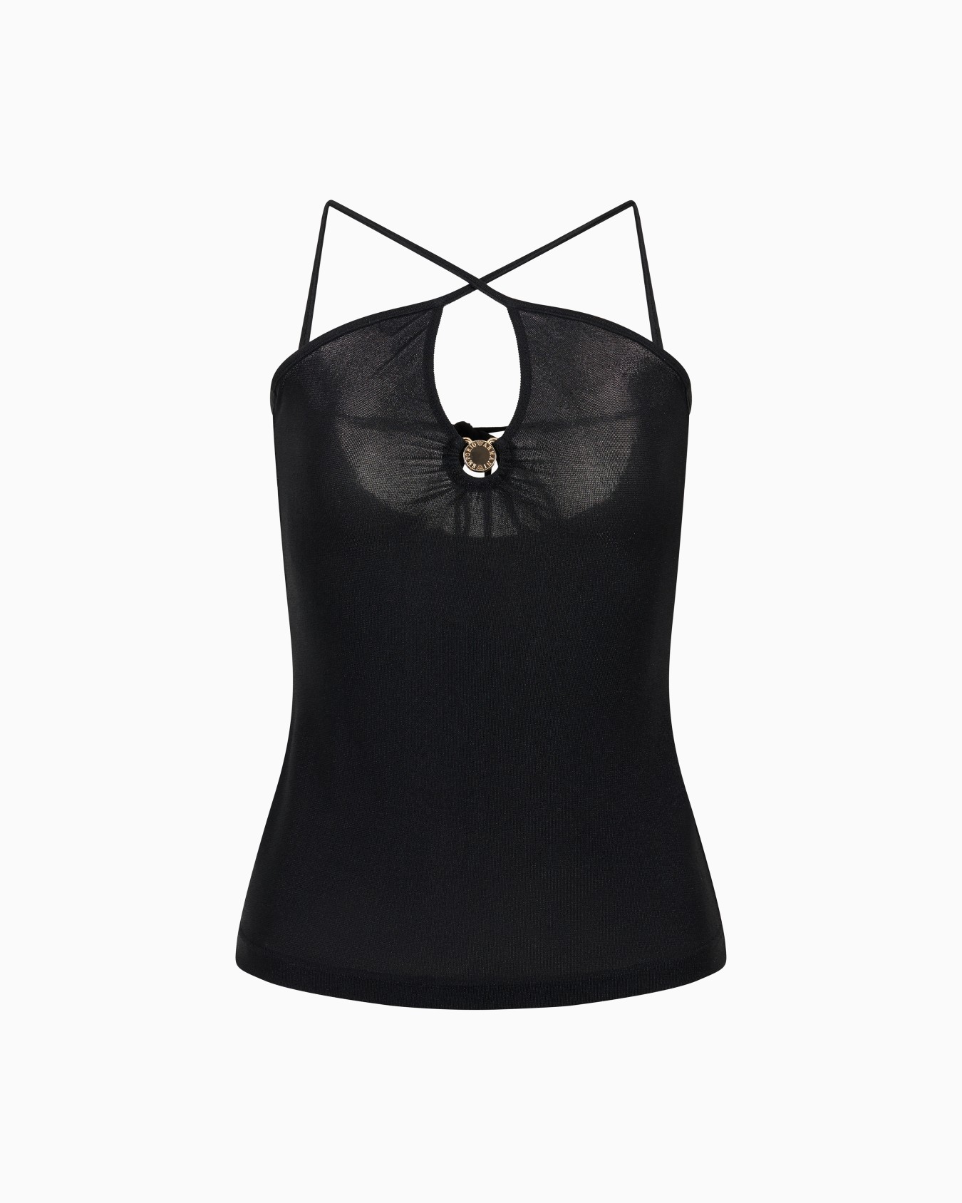 Beachwear top with logo ring detail Slide 0