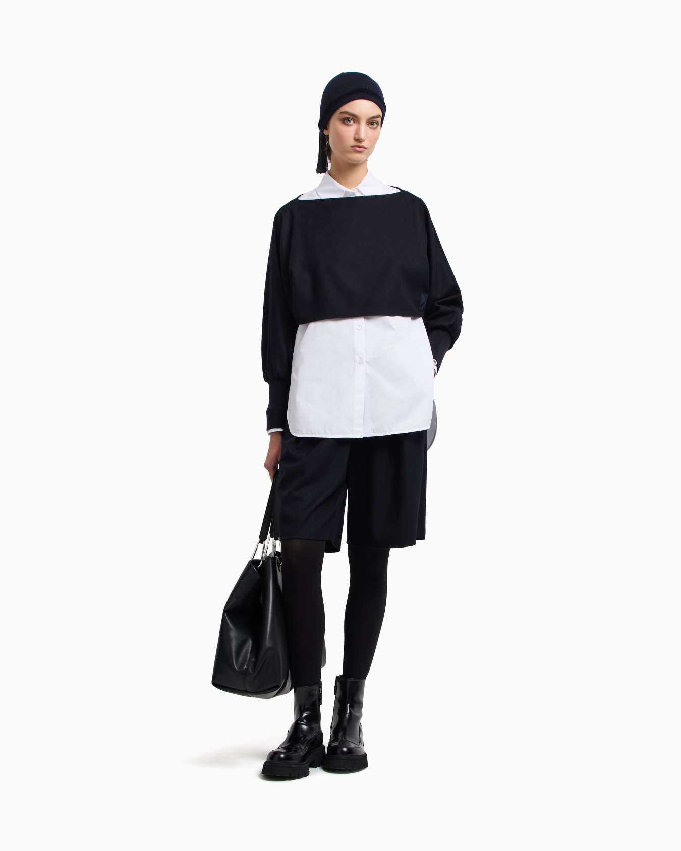 Winter Urbanism capsule collection Bermuda shorts in a lightweight virgin wool-blend cloth Slide 1