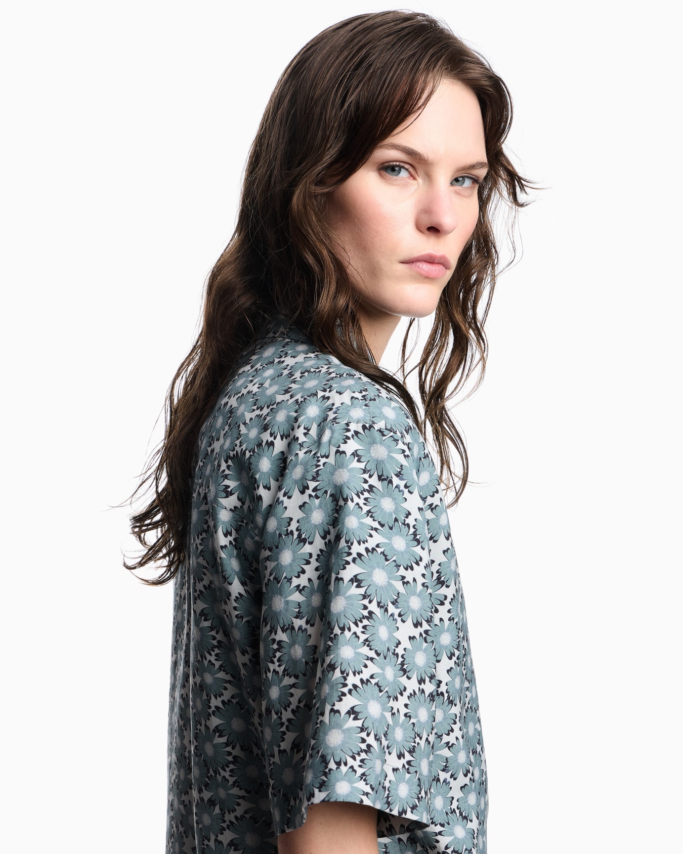 Viscose-blend shirt with all-over print from the Peace capsule collection Slide 4