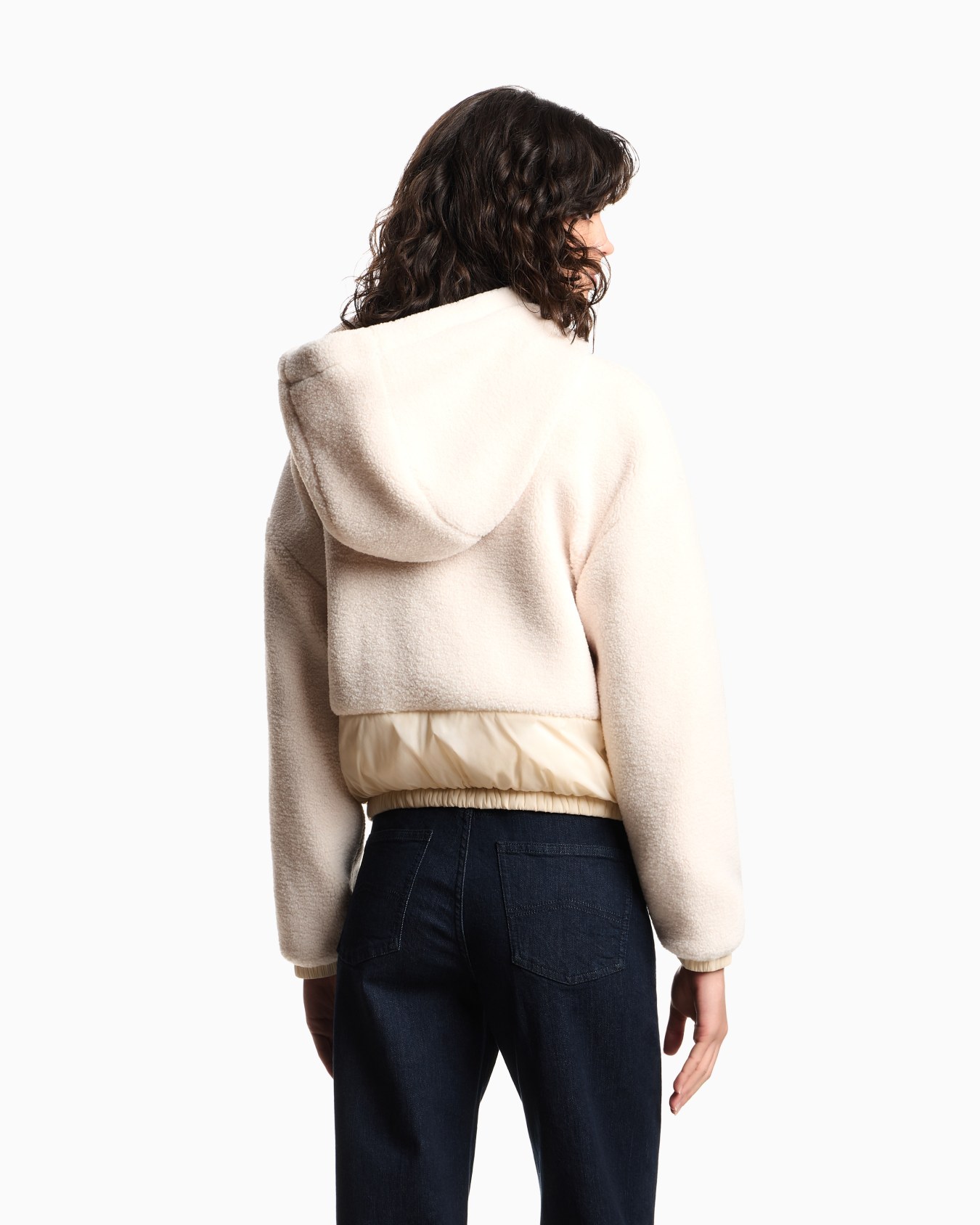 Sherpa blouson with hood and zip Slide 2