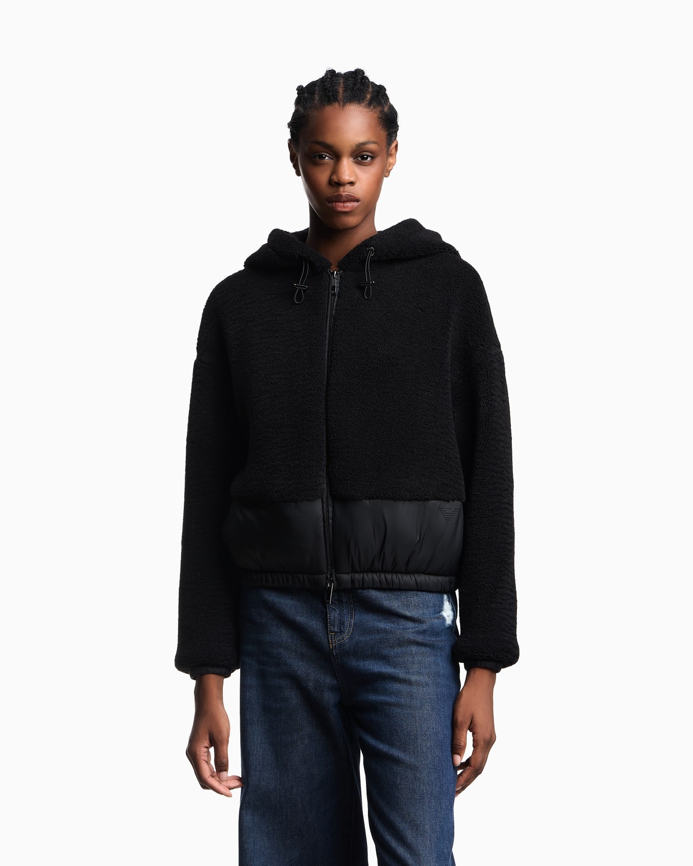 Blouson con zip e cappuccio in sherpa Slide 4