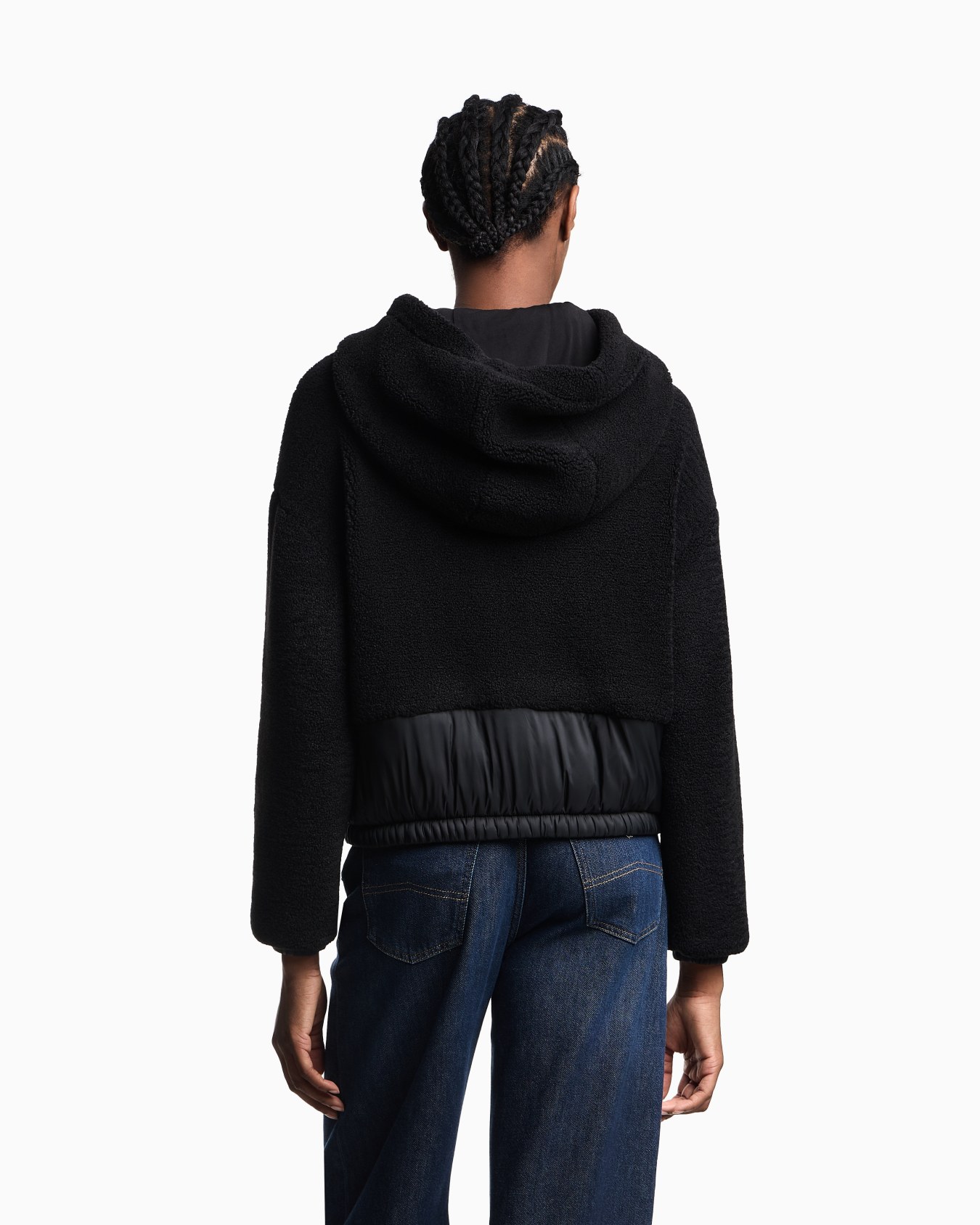 Blouson con zip e cappuccio in sherpa Slide 3