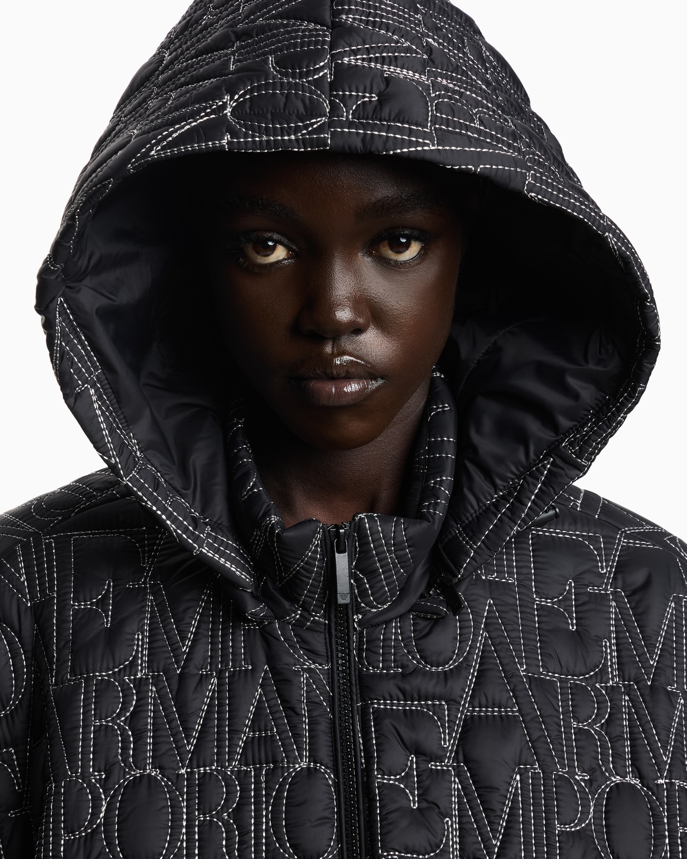 ASV nylon blouson with detachable hood and all-over embroidery Slide 4