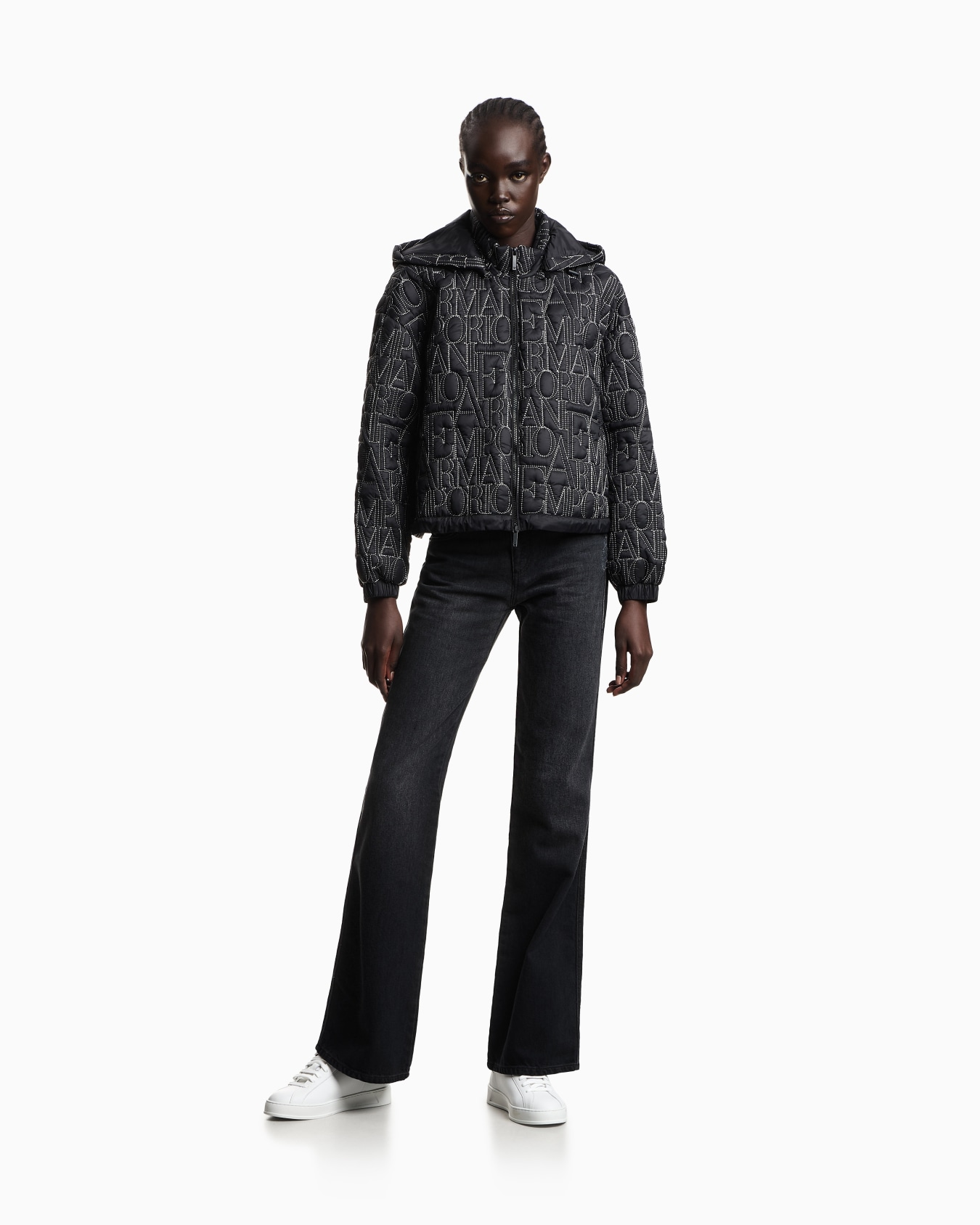 ASV nylon blouson with detachable hood and all-over embroidery Slide 1