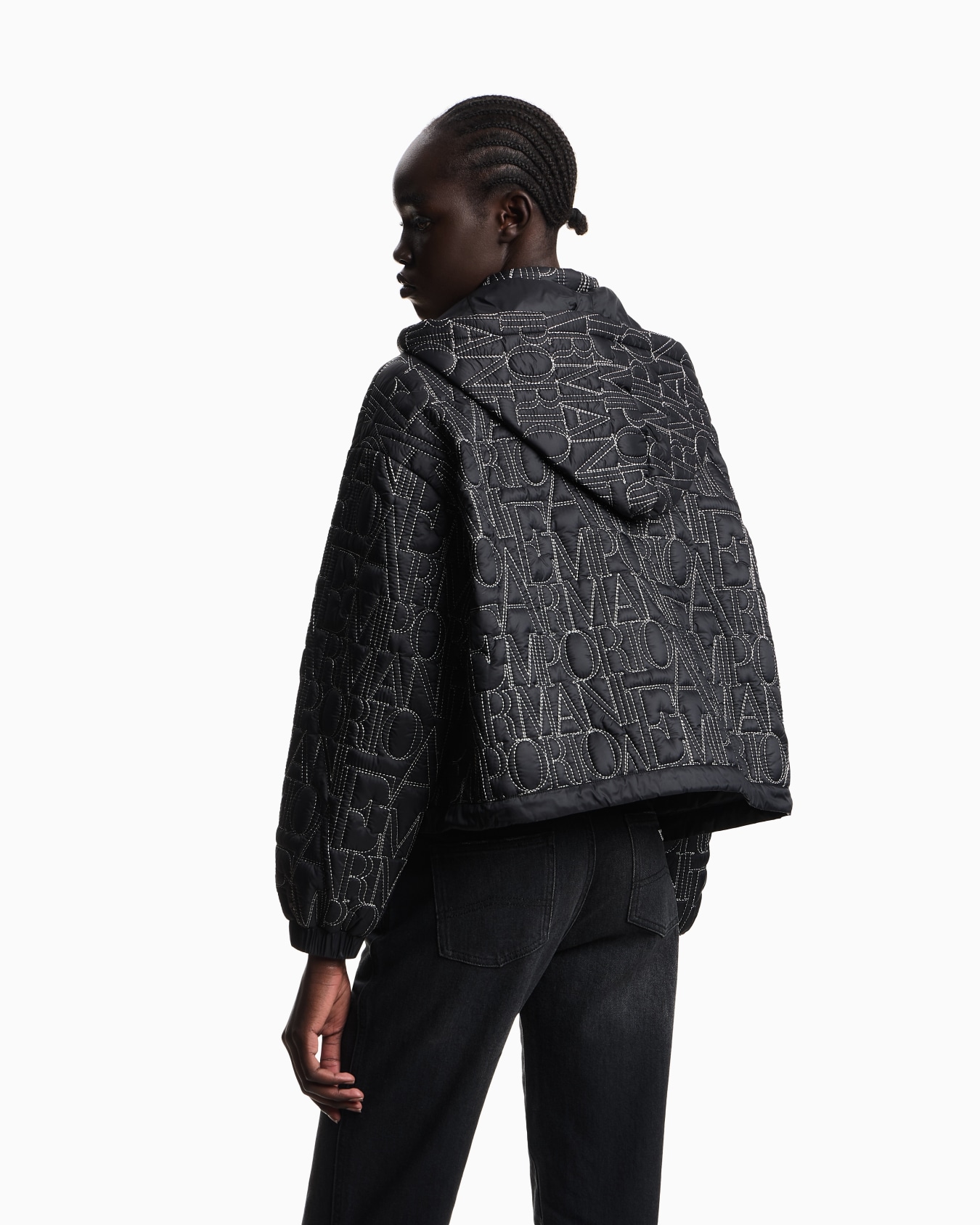 ASV nylon blouson with detachable hood and all-over embroidery Slide 2