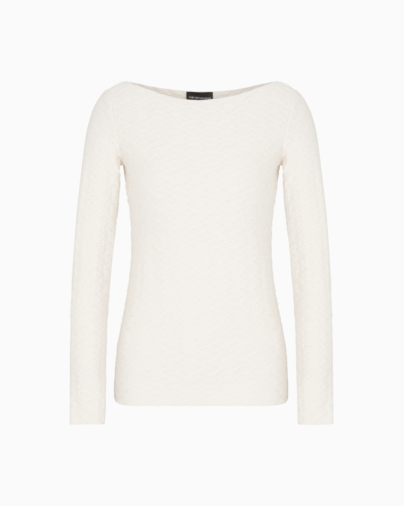 Jacquard jersey jumper with embossed pattern Slide 0