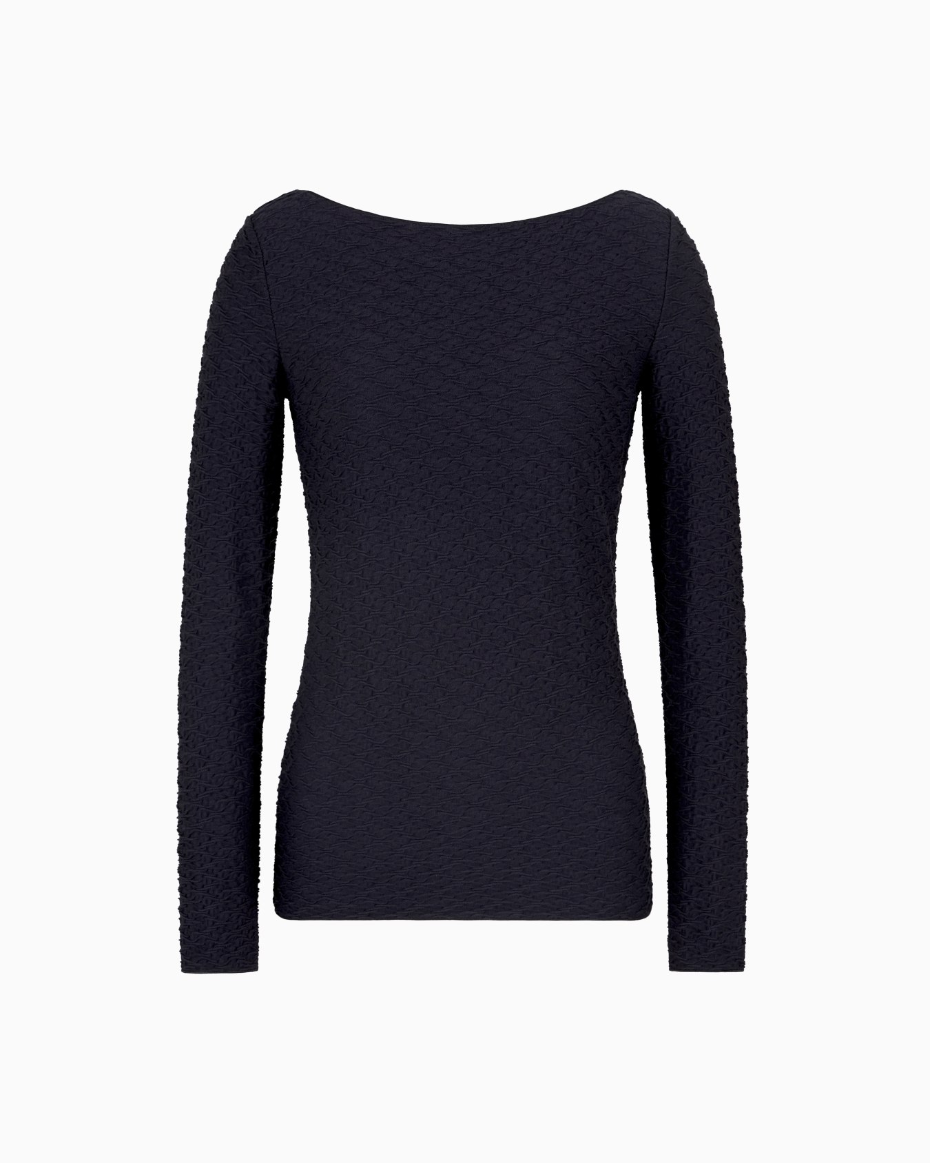 Jacquard jersey jumper with embossed pattern Slide 0