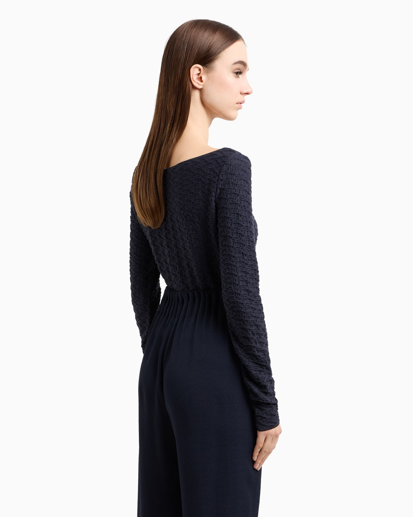 Jacquard jersey jumper with embossed pattern Slide 2