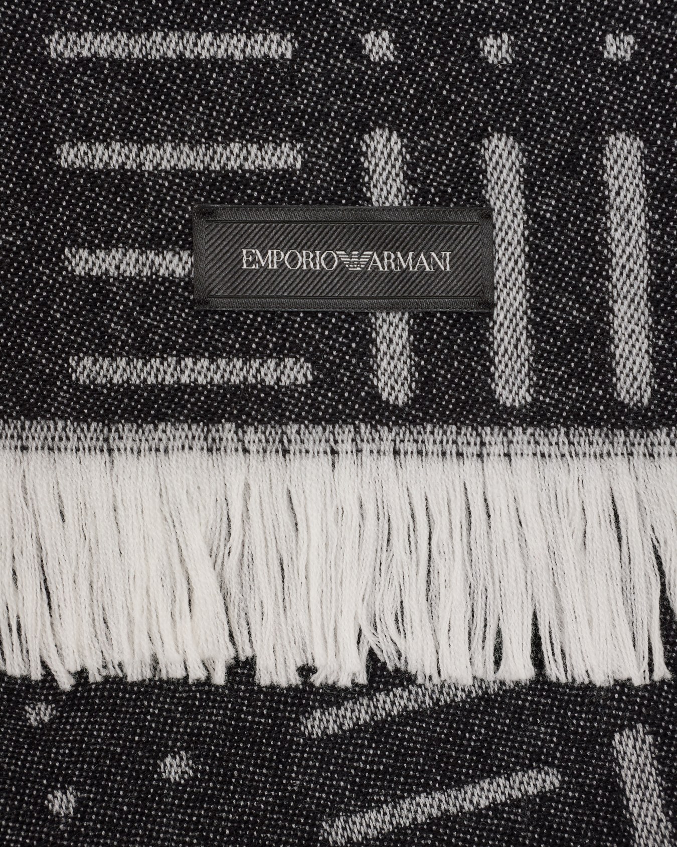 Écharpe en laine avec motif jacquard géométrique Diapositive 1