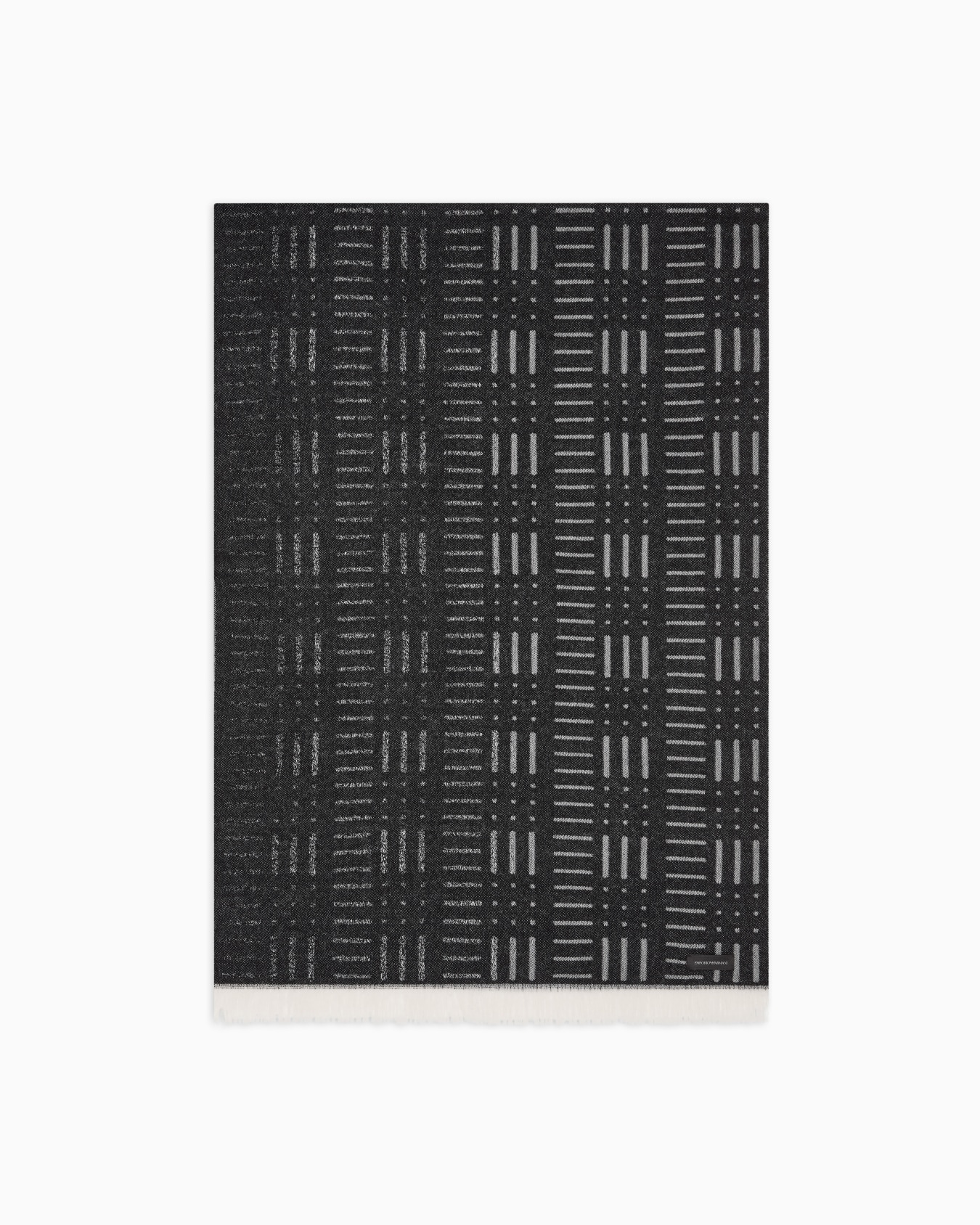 Écharpe en laine avec motif jacquard géométrique Diapositive 0