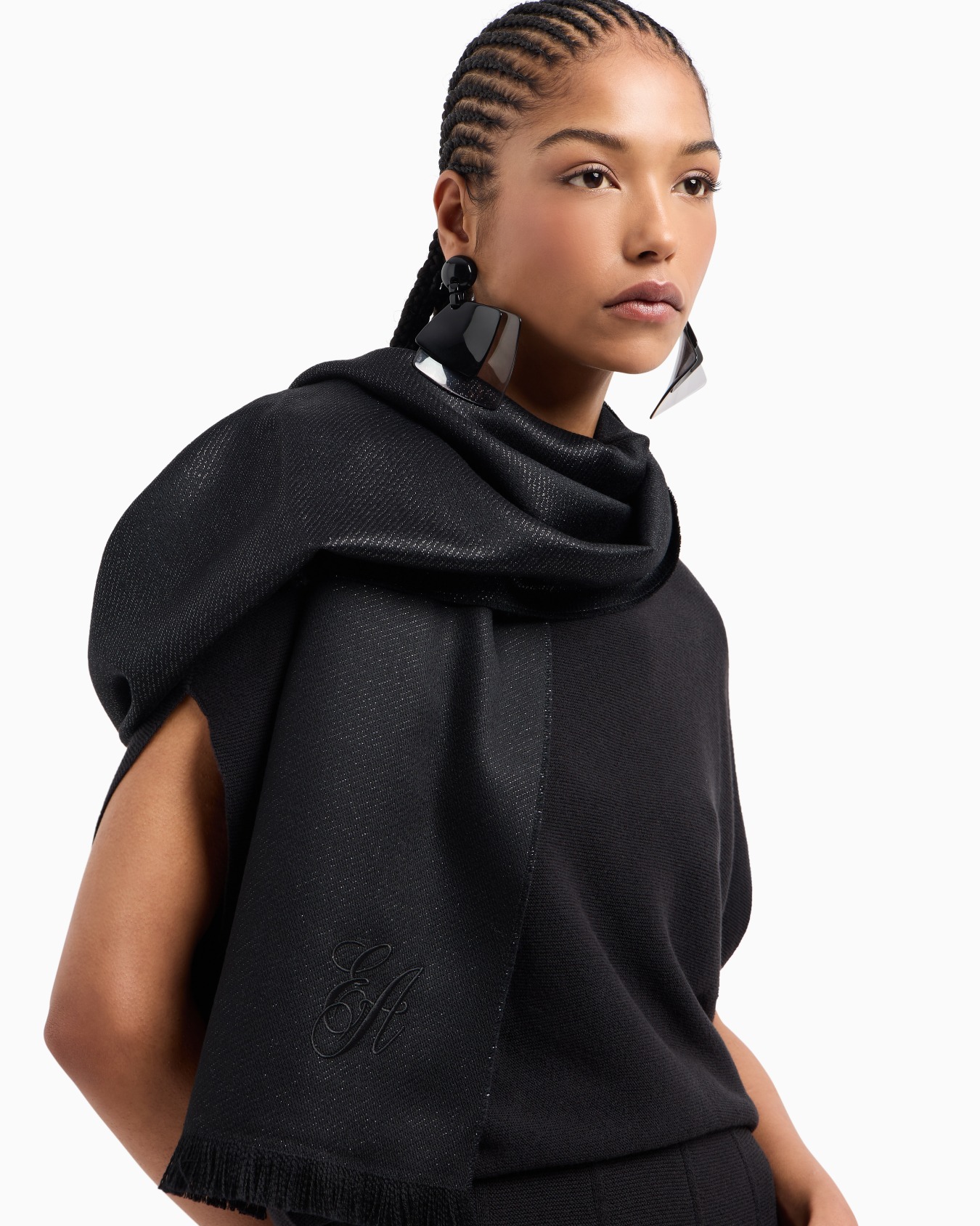 Étole avec lurex et broderie logo signature Diapositive 2