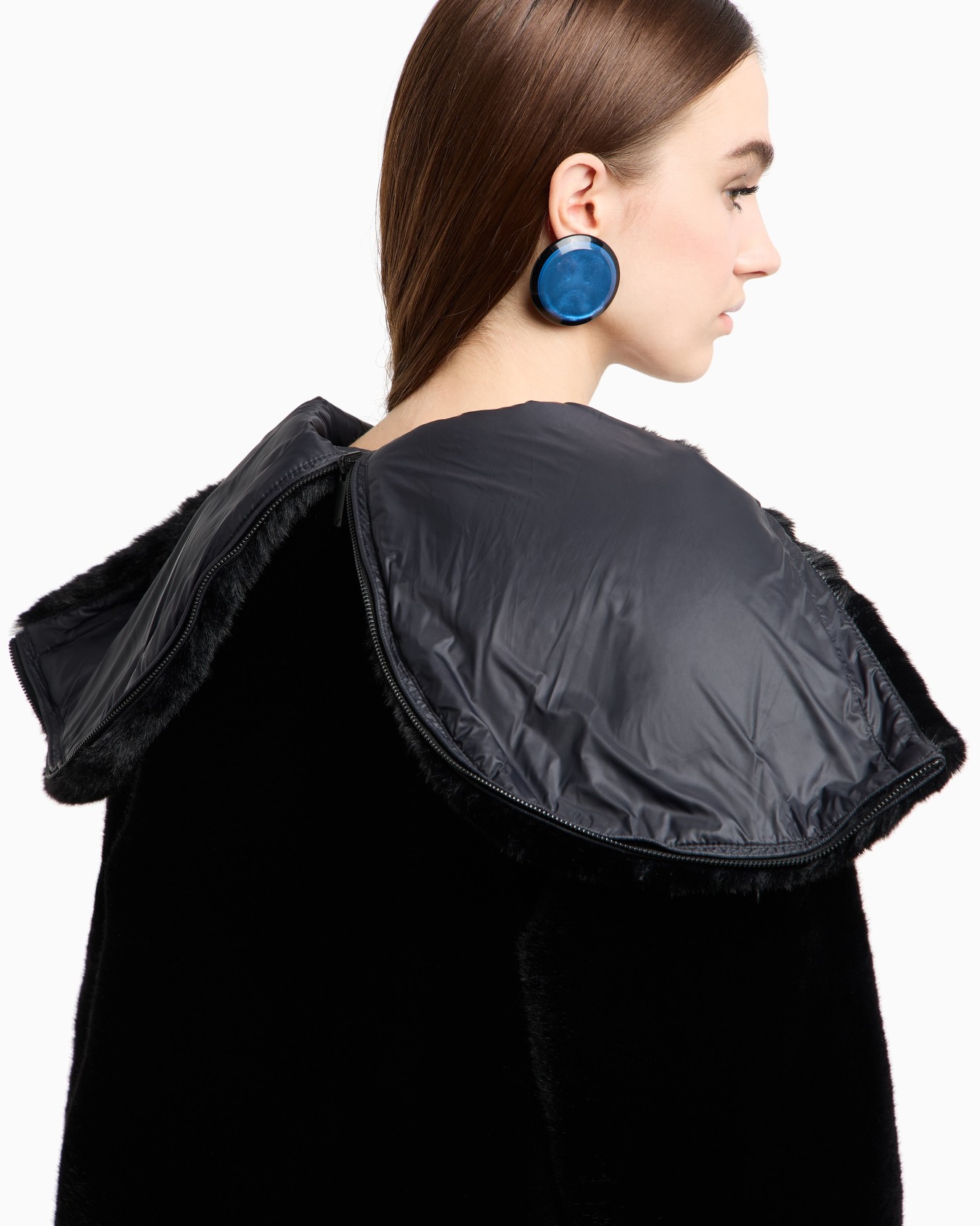 Faux-fur reversible blouson with hood Slide 6