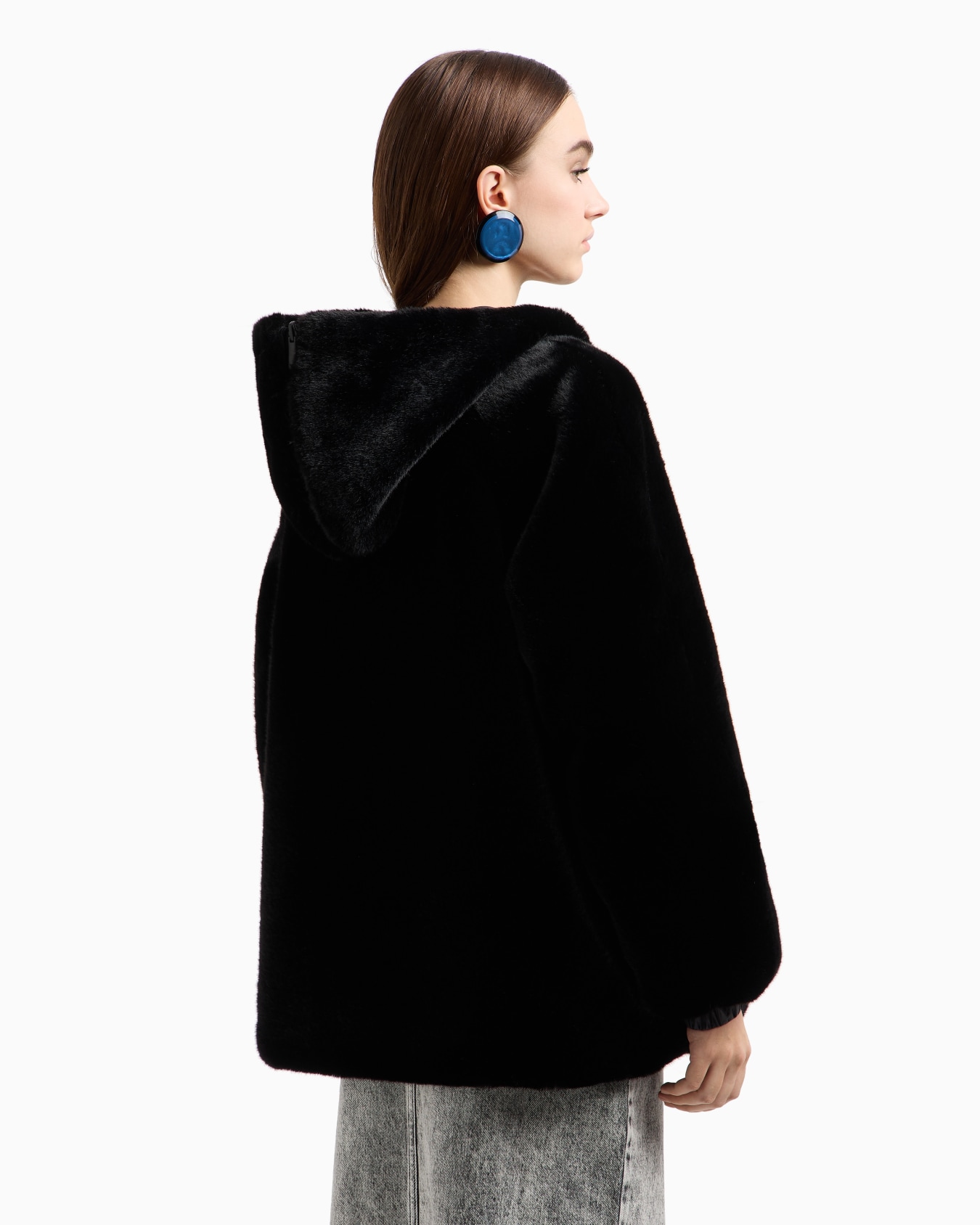 Faux-fur reversible blouson with hood Slide 2