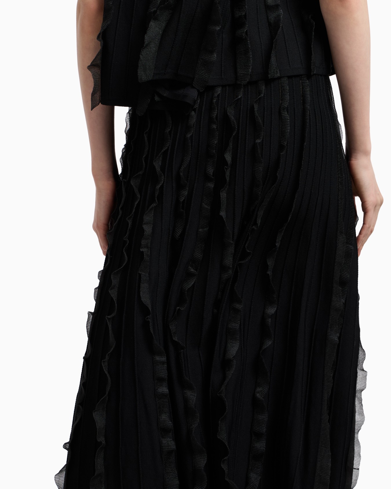 Viscose knit skirt with ruches Slide 4