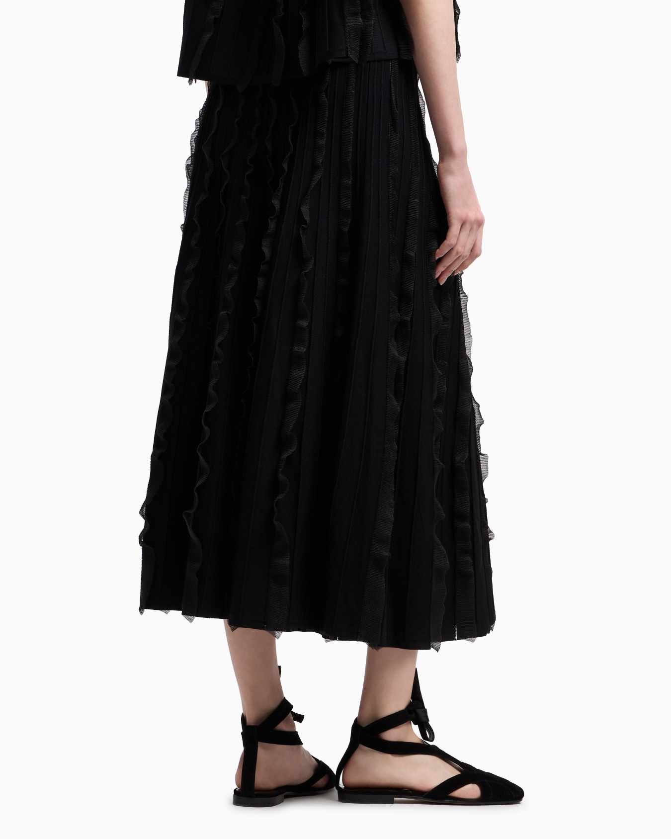 Viscose knit skirt with ruches Slide 2