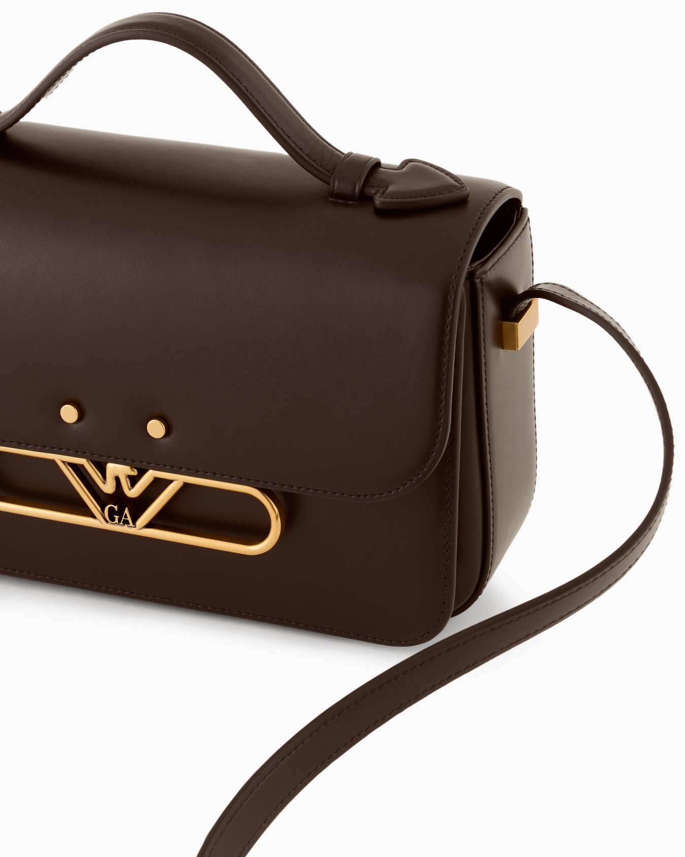 Bolso bandolera de piel lisa con logotipo de águila de metal Diapositiva 4
