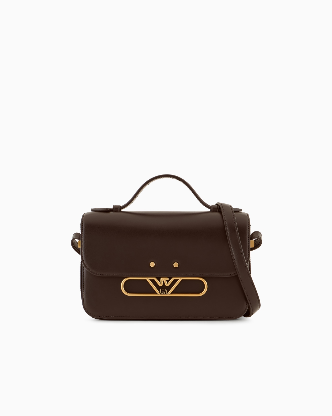 Bolso bandolera de piel lisa con logotipo de águila de metal Diapositiva 0