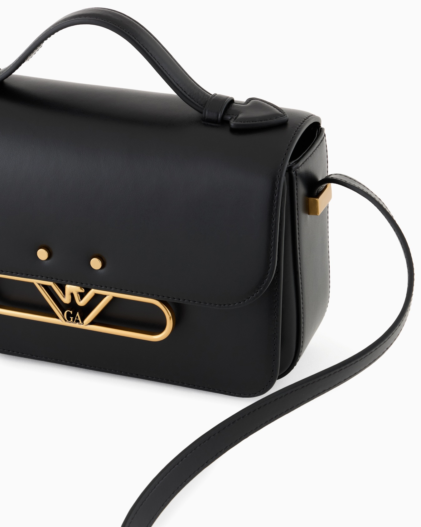 Bolso bandolera de piel lisa con logotipo de águila de metal Diapositiva 4