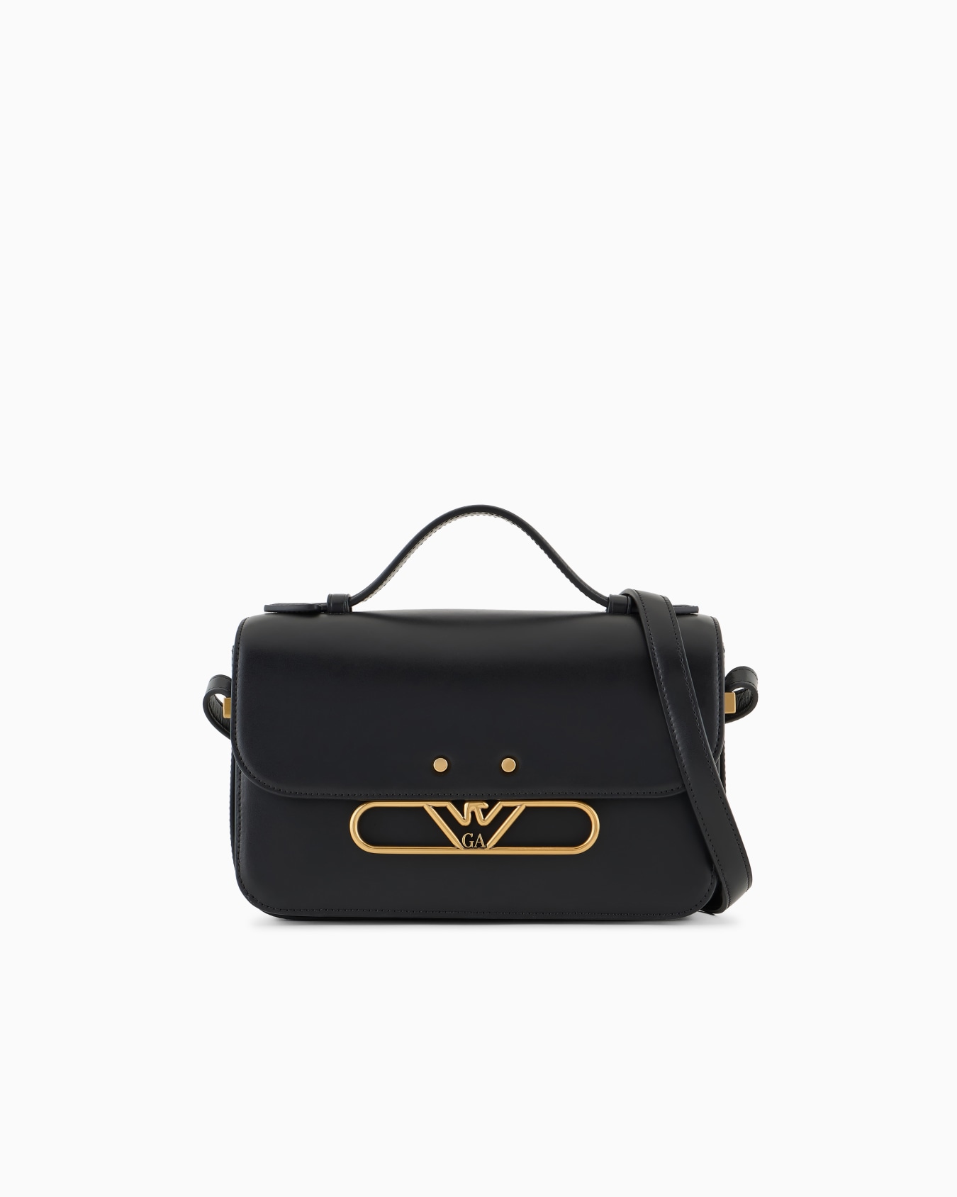 Bolso bandolera de piel lisa con logotipo de águila de metal Diapositiva 0