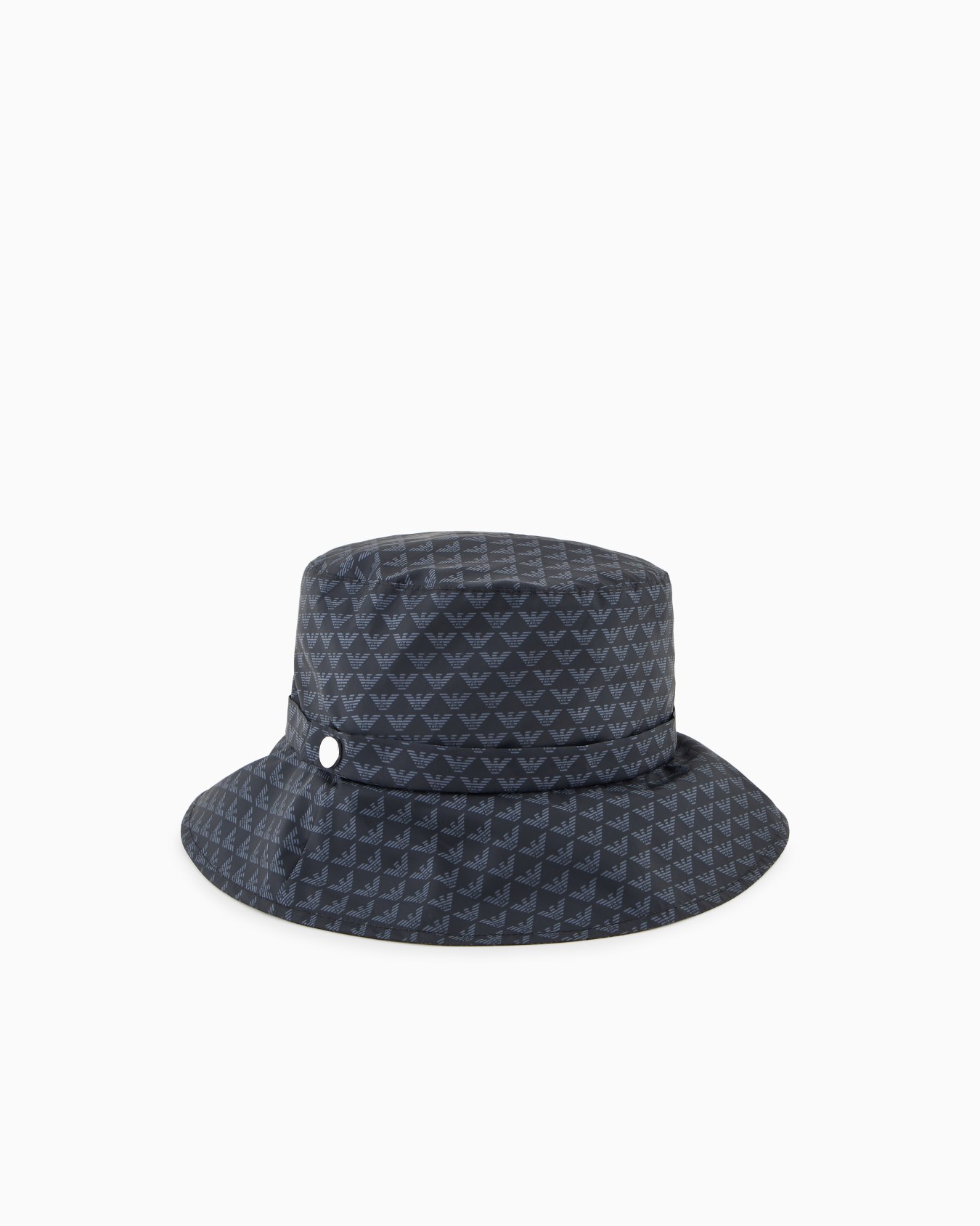 Nylon cloche hat with all-over eagle logo Slide 0