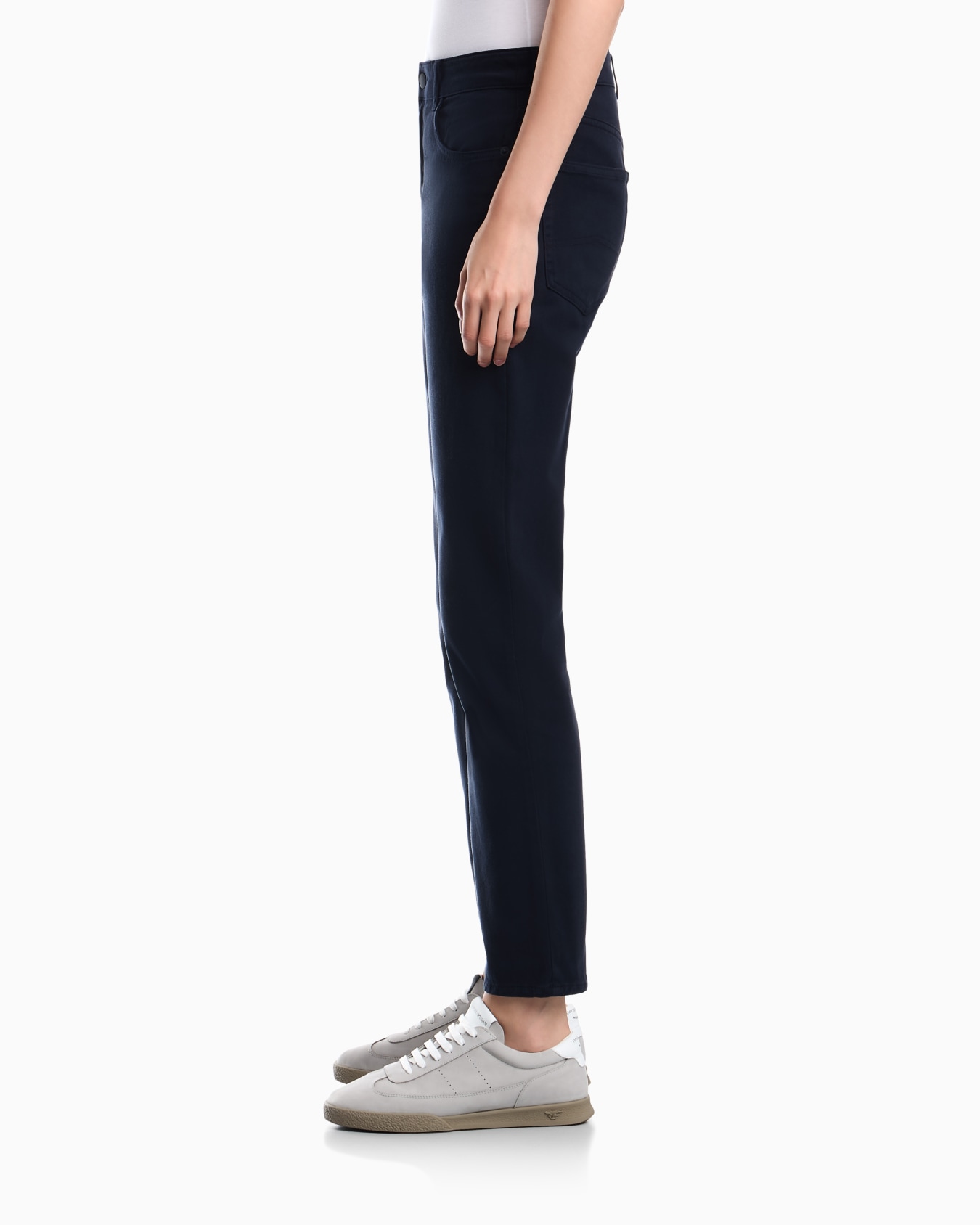 Slim-fit five-pocket drill pants with an embroidered logo 슬라이드 7