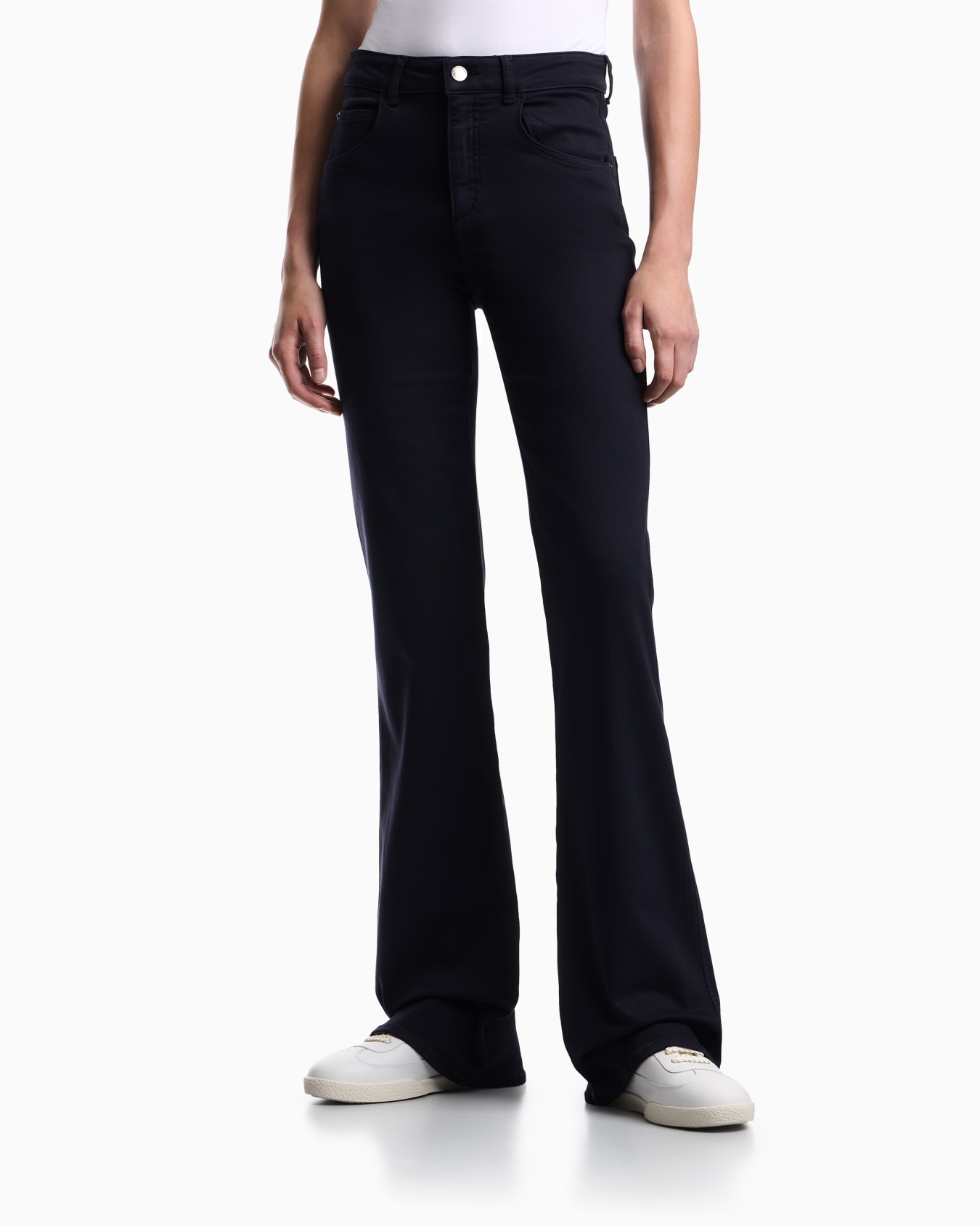 J9D mid-rise jeans with a flared hem in a garment-dyed viscose blend Slide 2