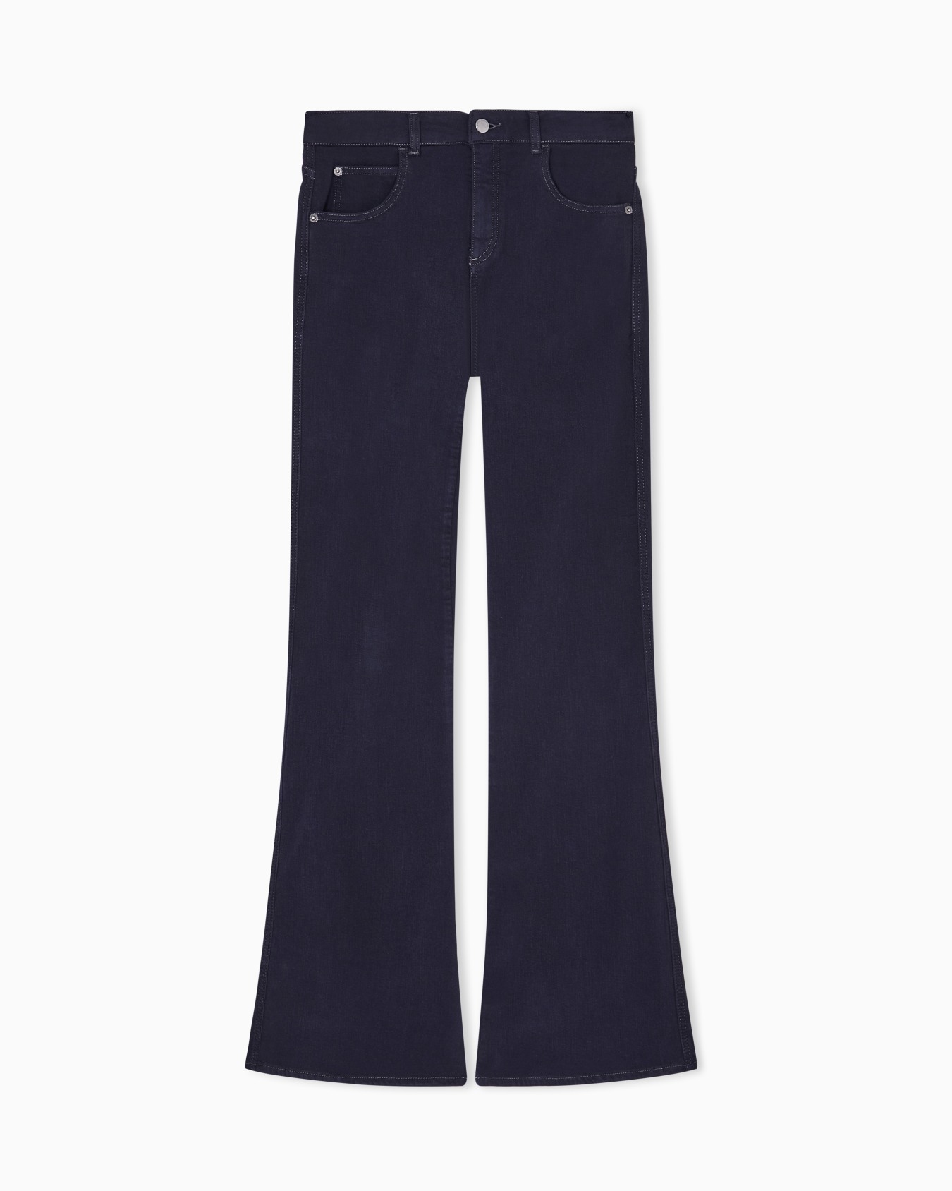 J9D mid-rise jeans with a flared hem in a garment-dyed viscose blend Slide 0