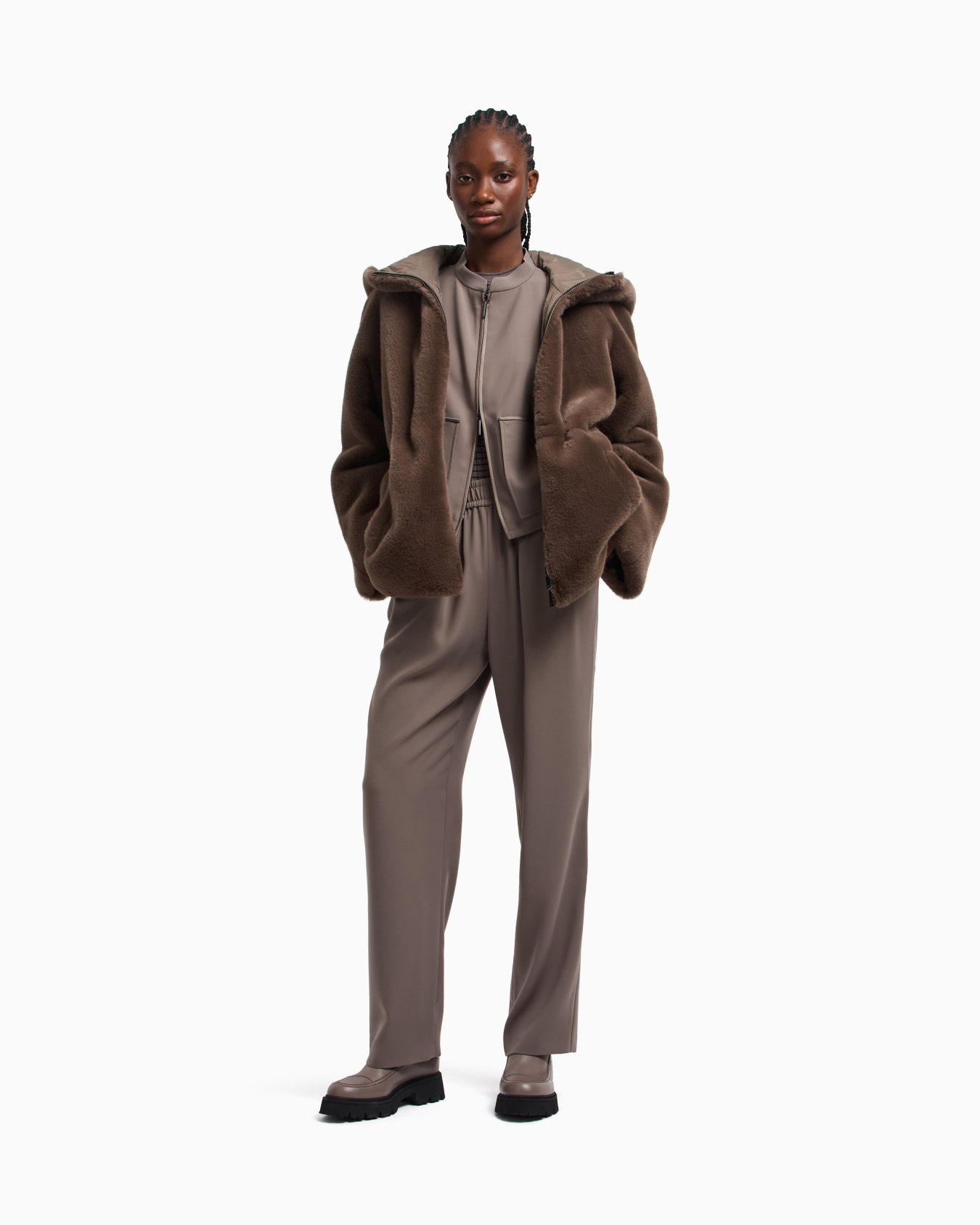 Technical-cady trousers with elasticated waistband Slide 1