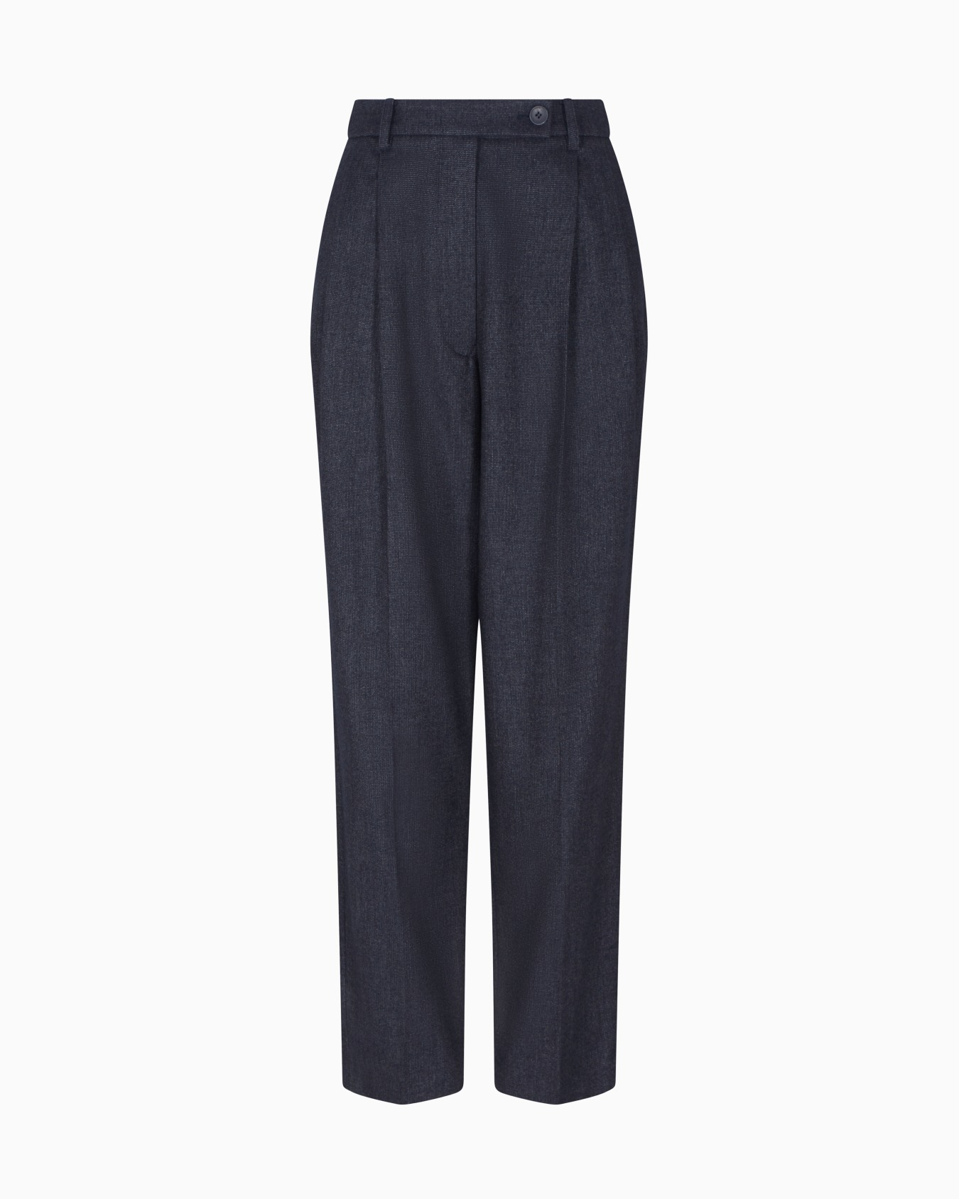 Pantaloni con pinces in misto lana mouliné Slide 0