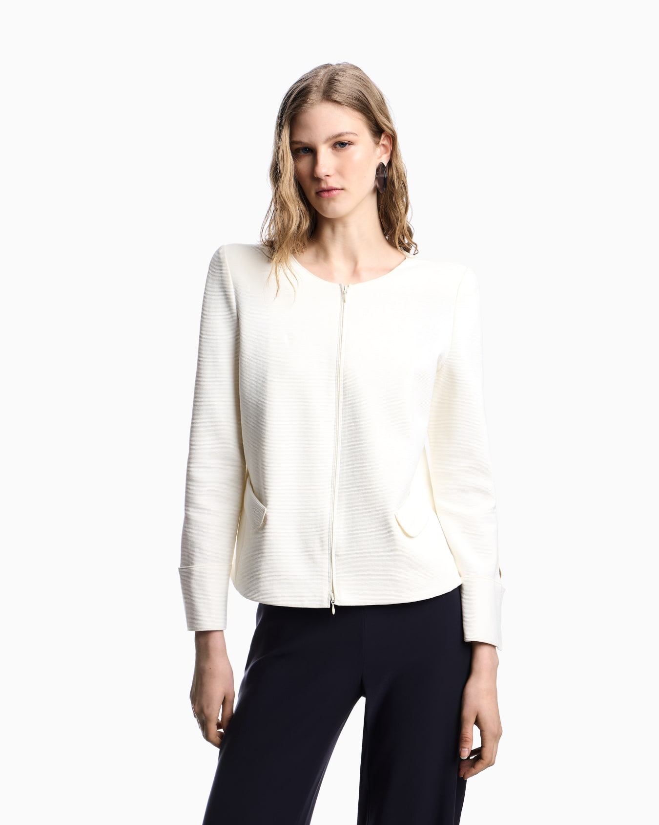 Ottoman jersey zip-up jacket Slide 3