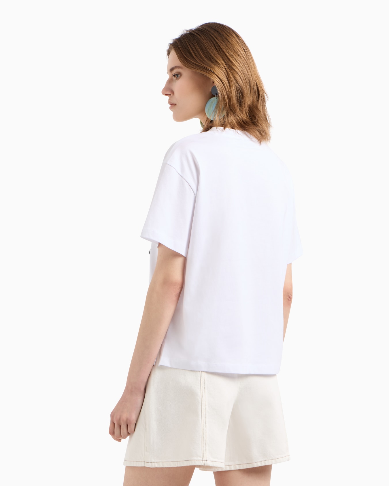 T-shirt en jersey de coton avec maxi logo en lurex Diapositive 2