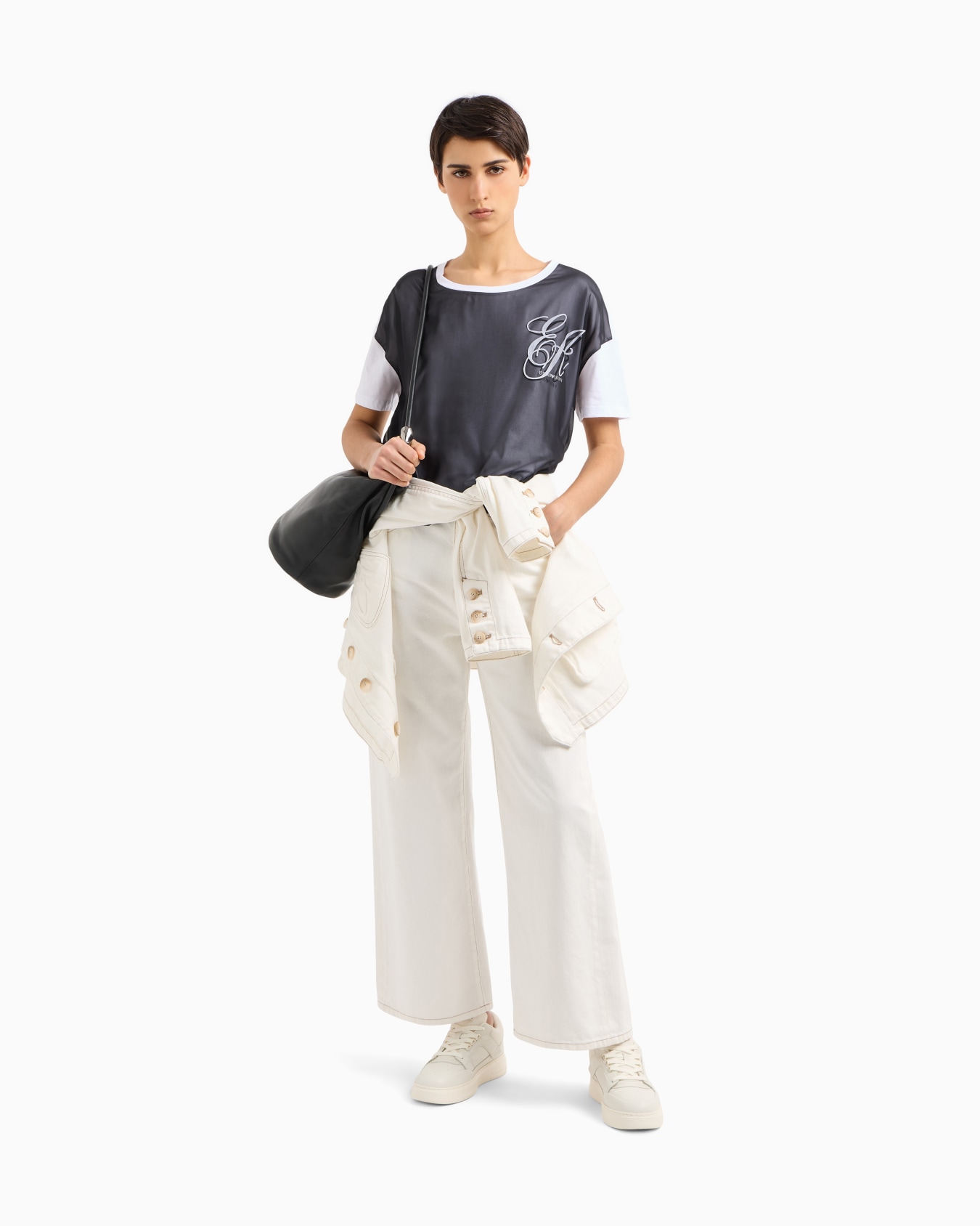 ASV Jersey T-shirt with chiffon insert and EA logo Slide 1