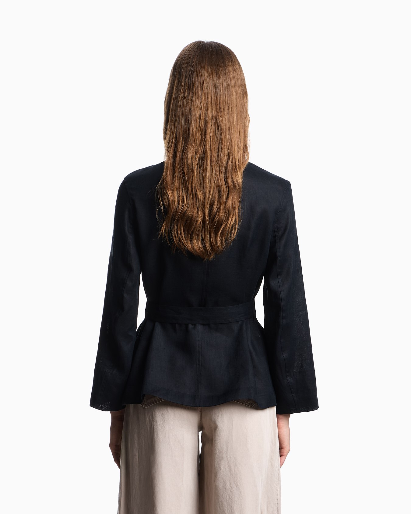 Veste chemise avec empiècement en pur lin Diapositive 2