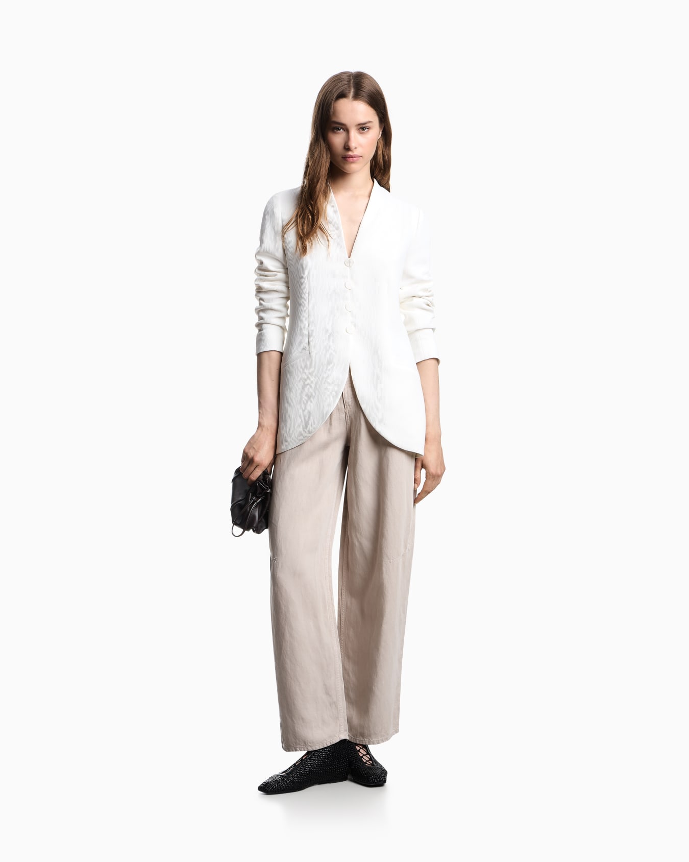 Crêpe-effect cady blazer Slide 1