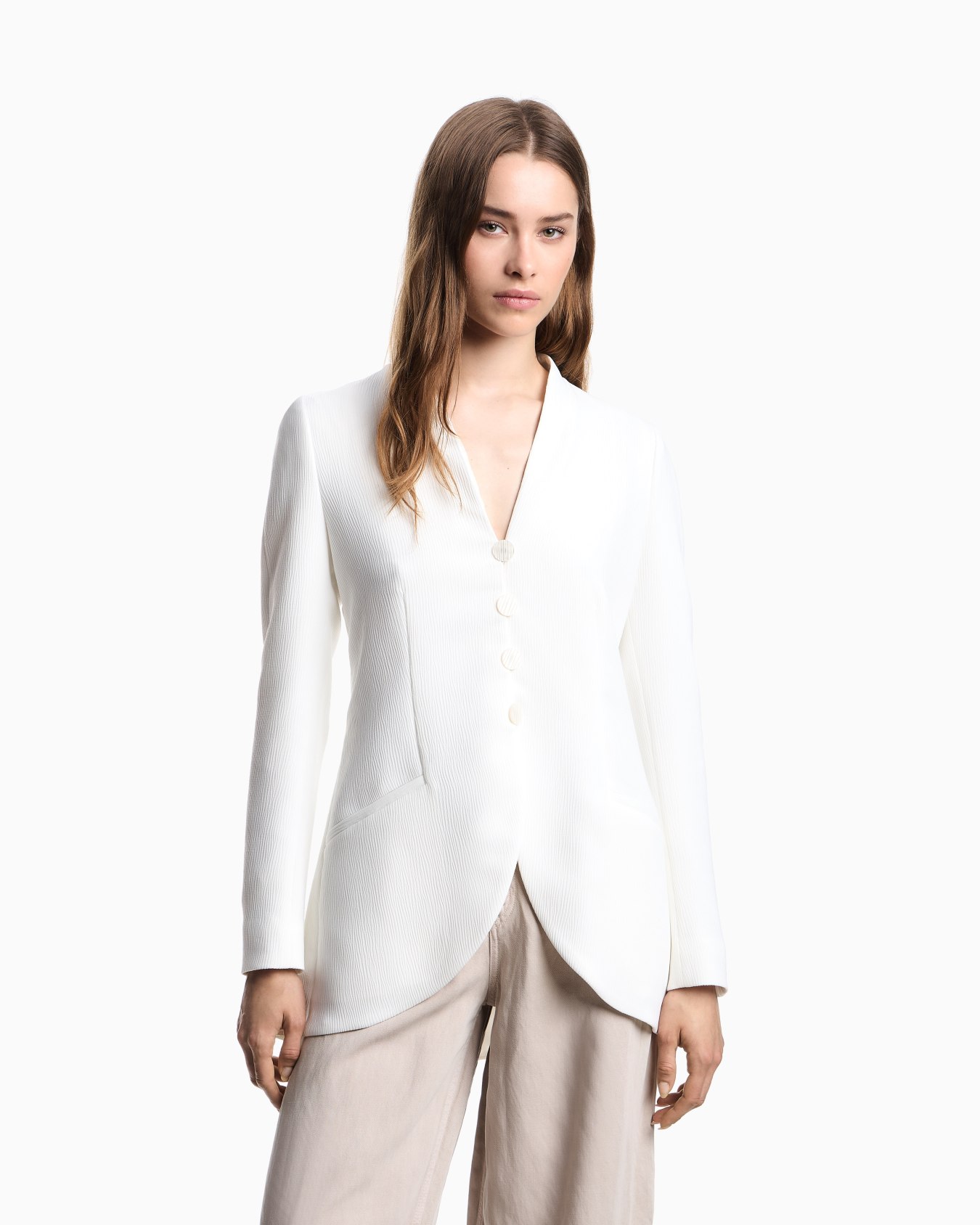 Crêpe-effect cady blazer Slide 3