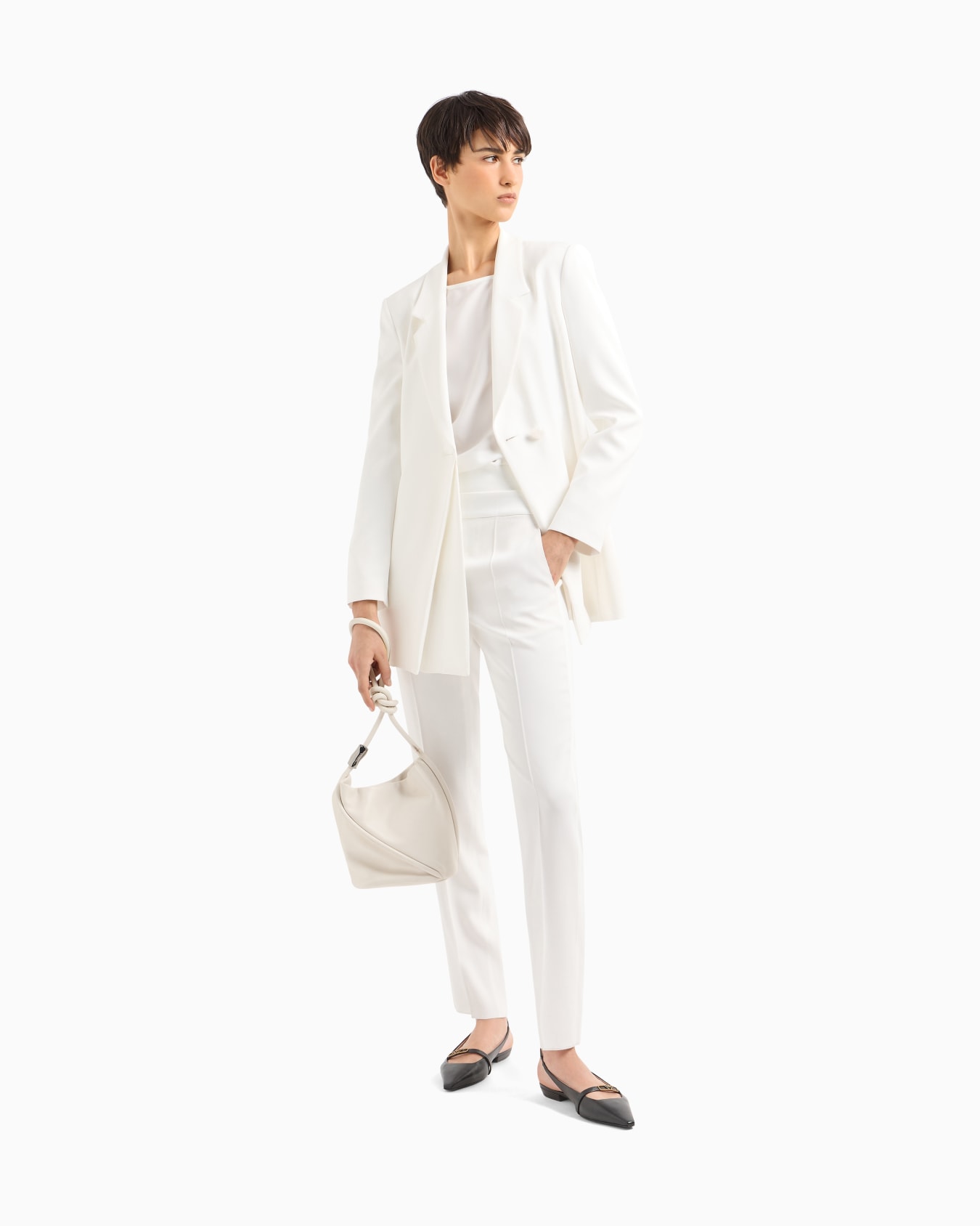 Single-breasted blazer in envers satin Slide 1