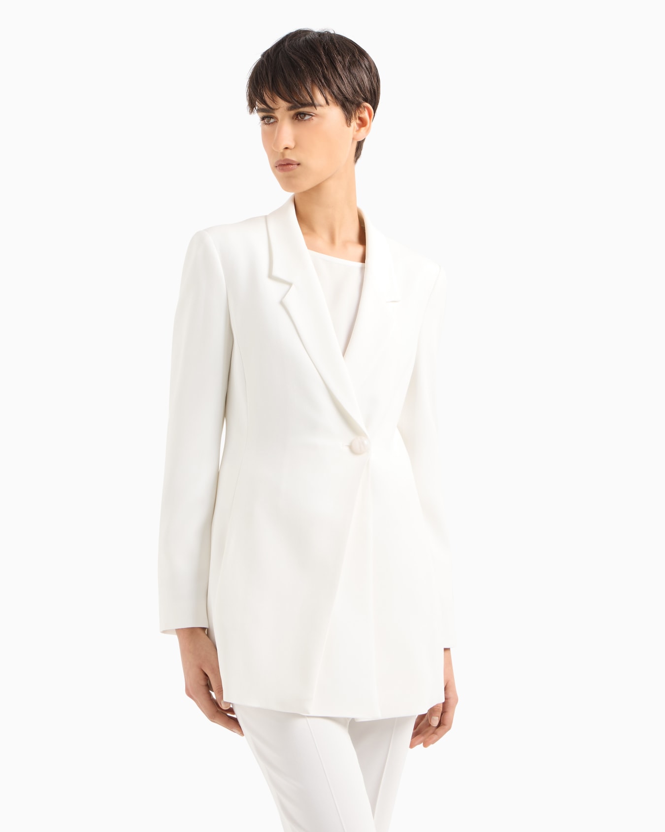 Single-breasted blazer in envers satin Slide 3