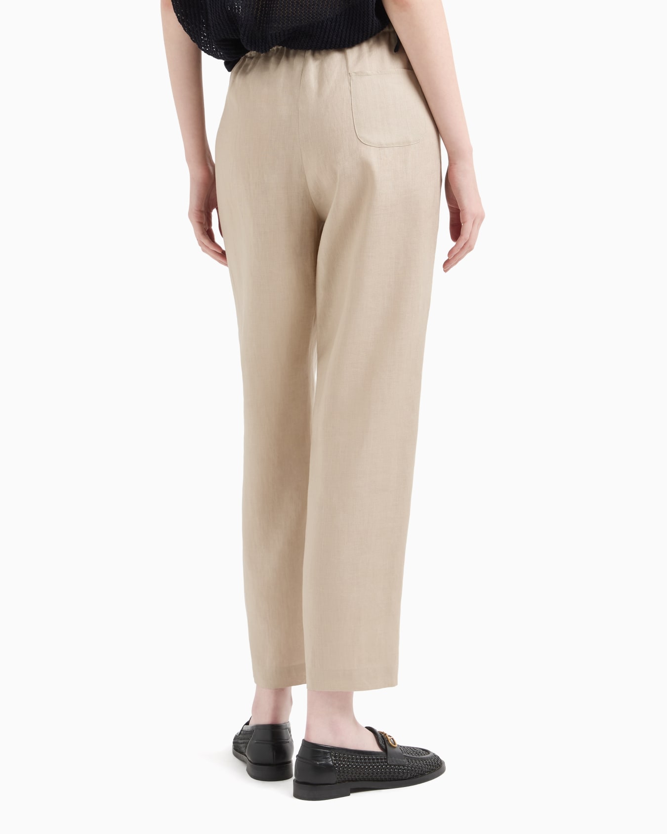 Pantalon à taille élastique en pur lin Diapositive 2