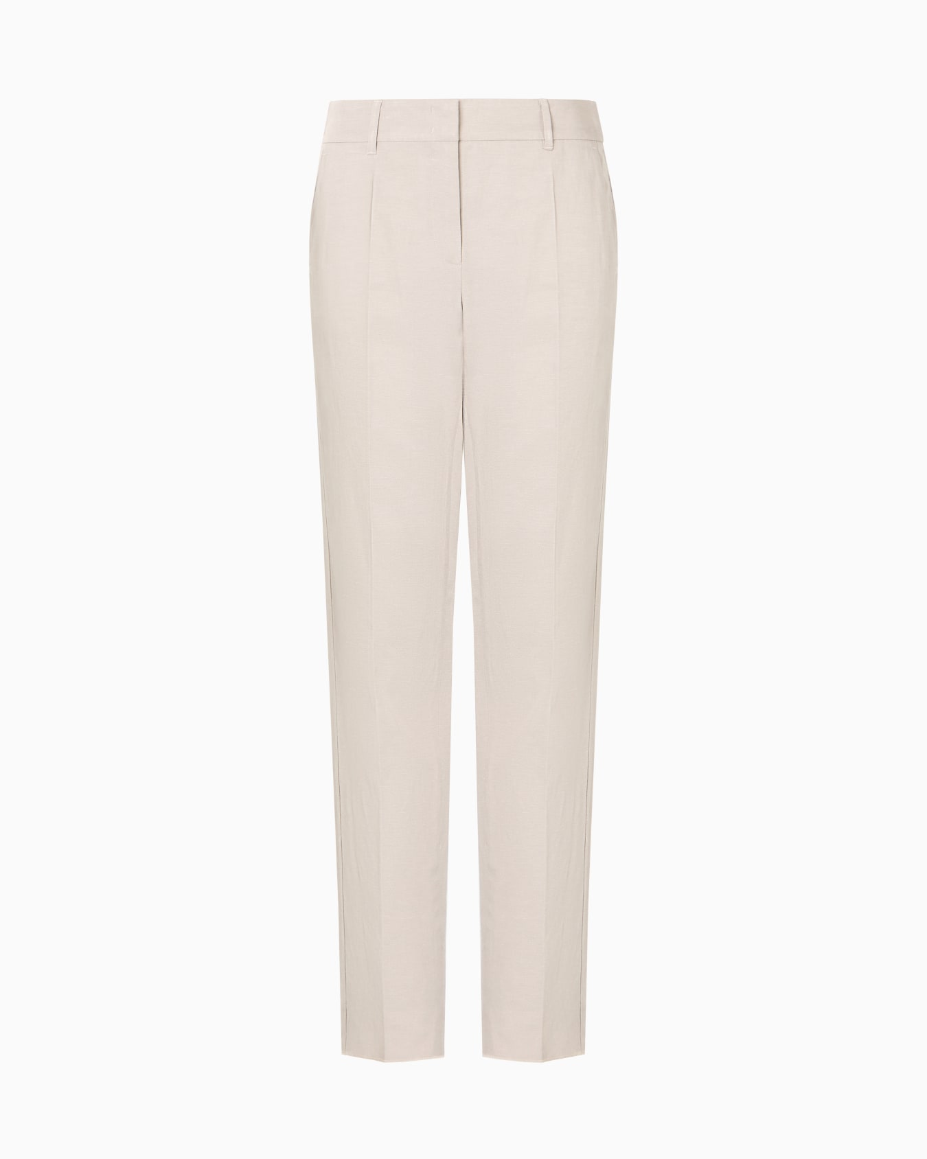 Linen-blend trousers with pleats Slide 0